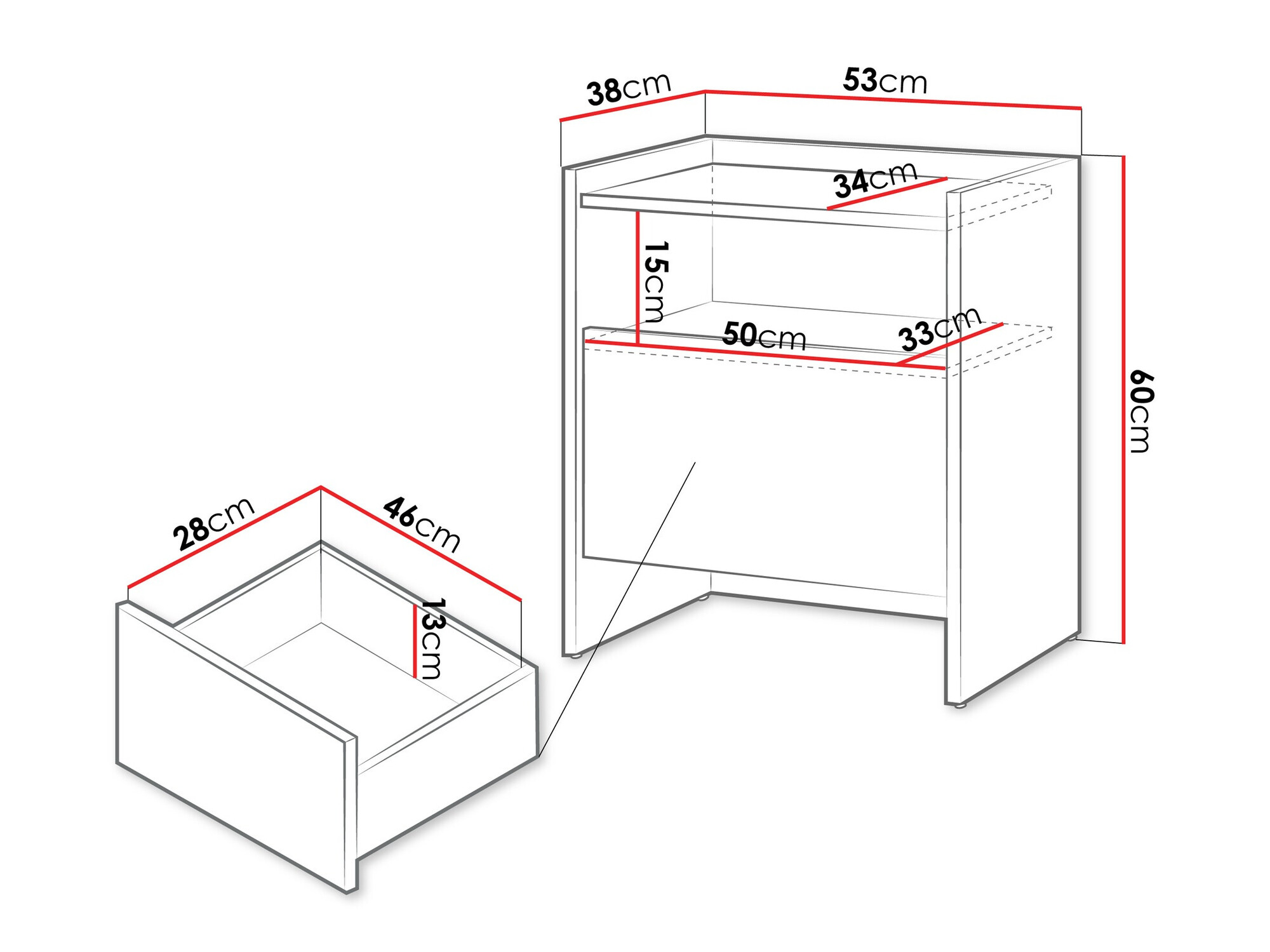 Noćni ormarić Parma 106 (Tamni hrast)