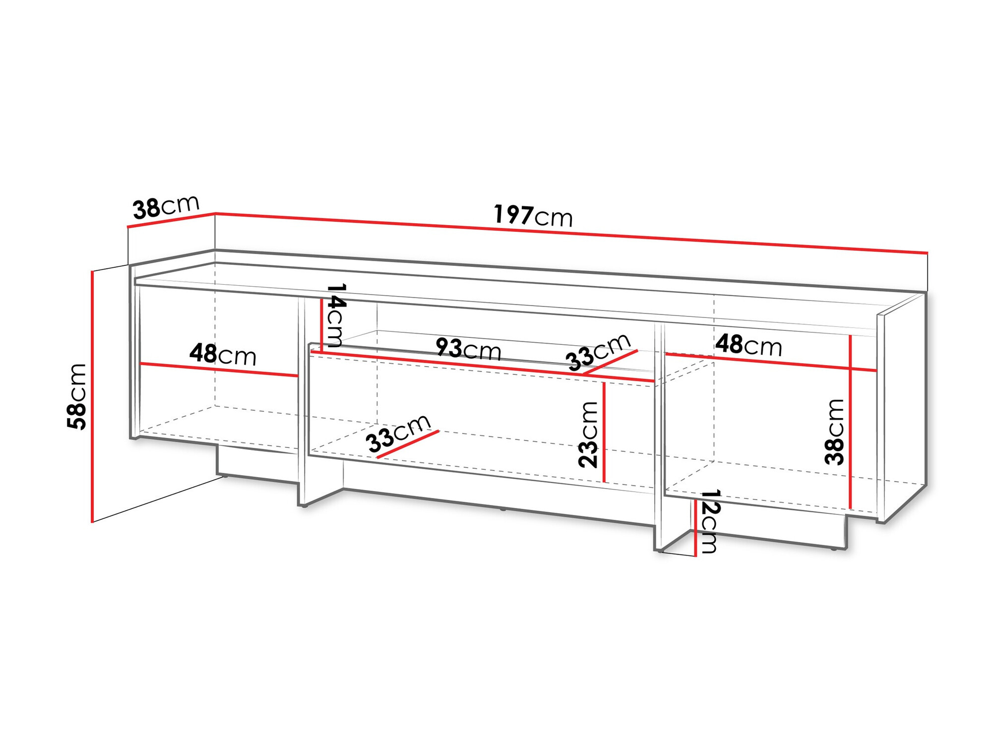 TV komoda Parma 105 (Tamni hrast)