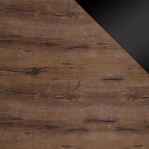 Set za dnevnu sobu Fivelbo 115 (Manastirski hrast + Crna visoki sjaj)