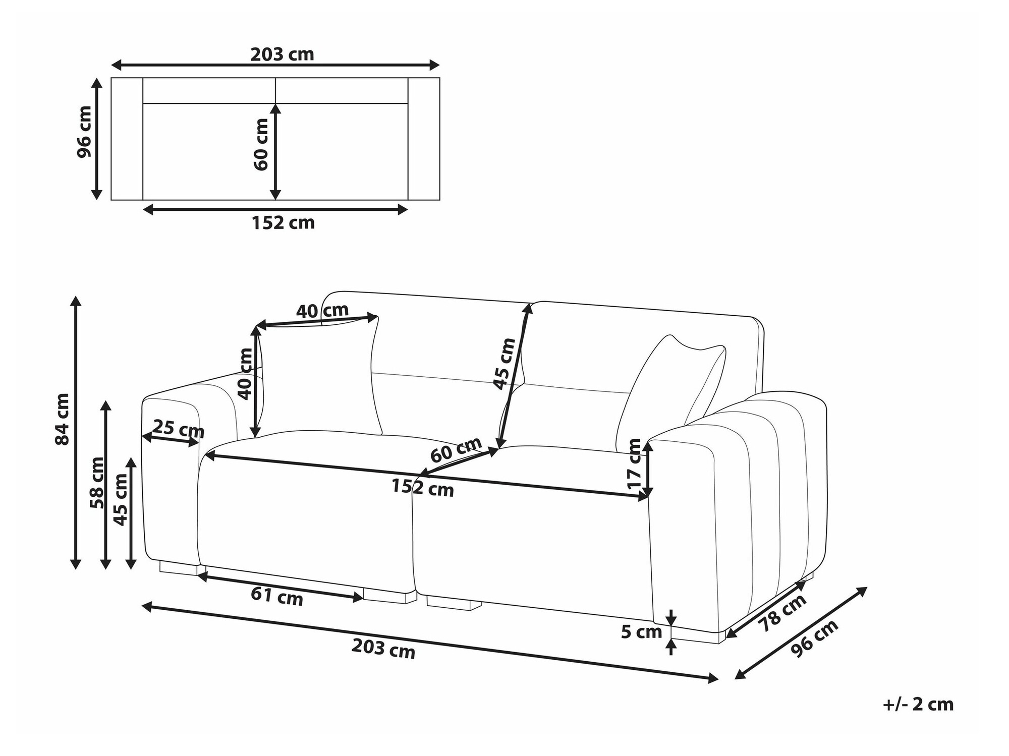 Sofa Berwyn 2691 (Svetlo smeđa)