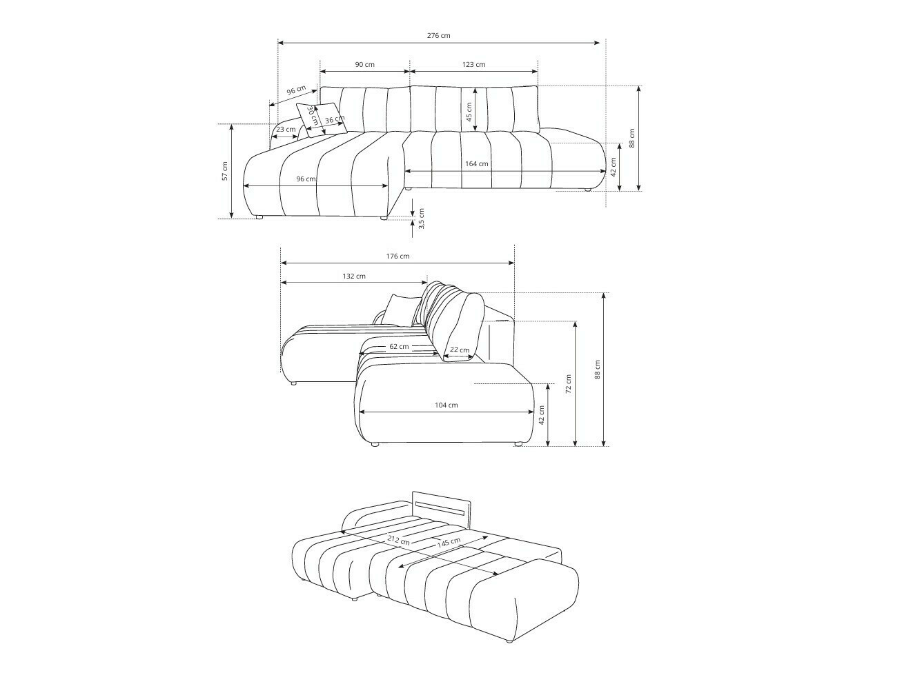 Ugaona sofa Kingston 152 (Lambi 08)