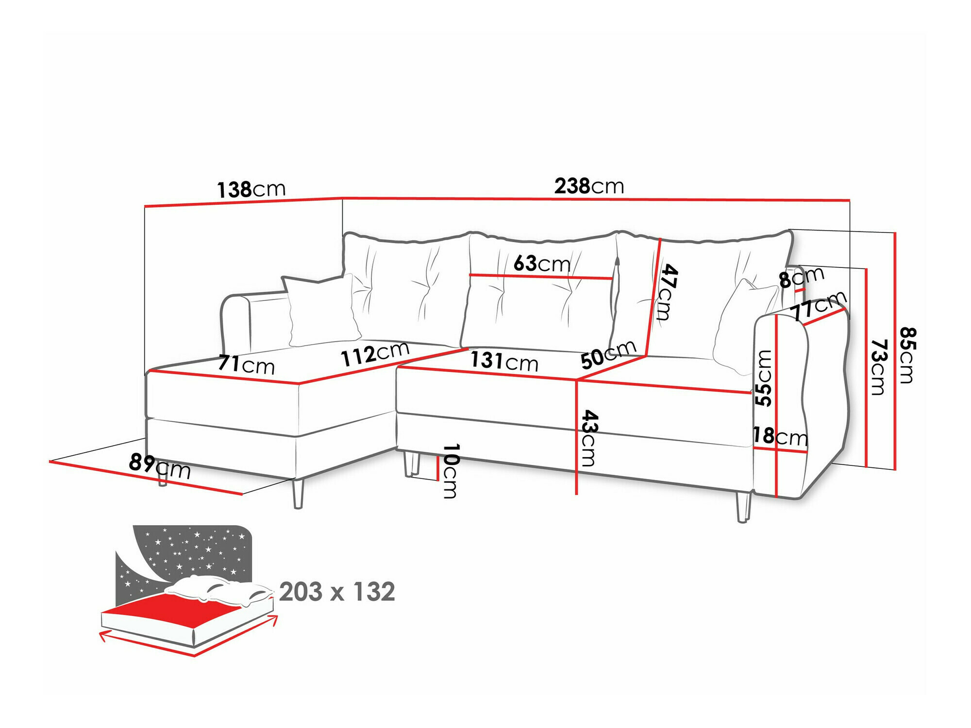 Ugaona sofa Veldala 102 (Manila 09)