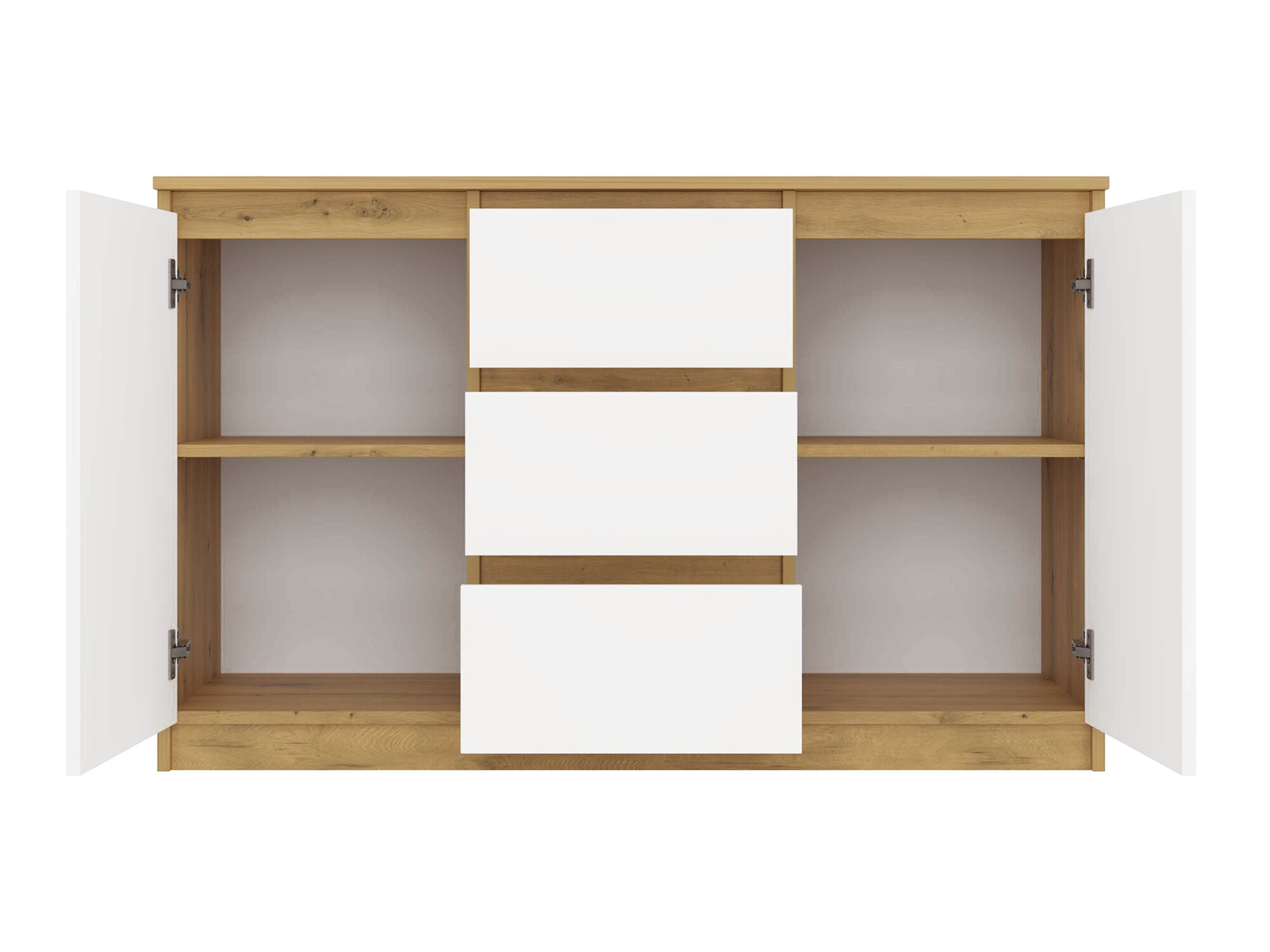 Komoda Elbvelu 112 (Belo + Zanatski hrast)