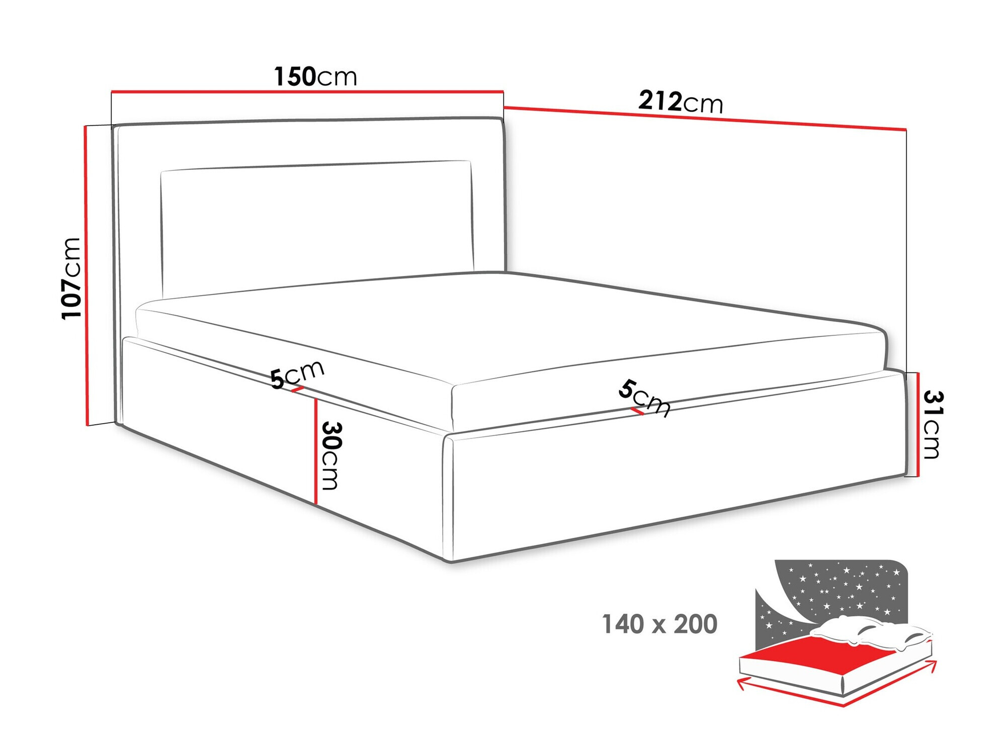 Krevet Baltimore 198 (Coral 45)