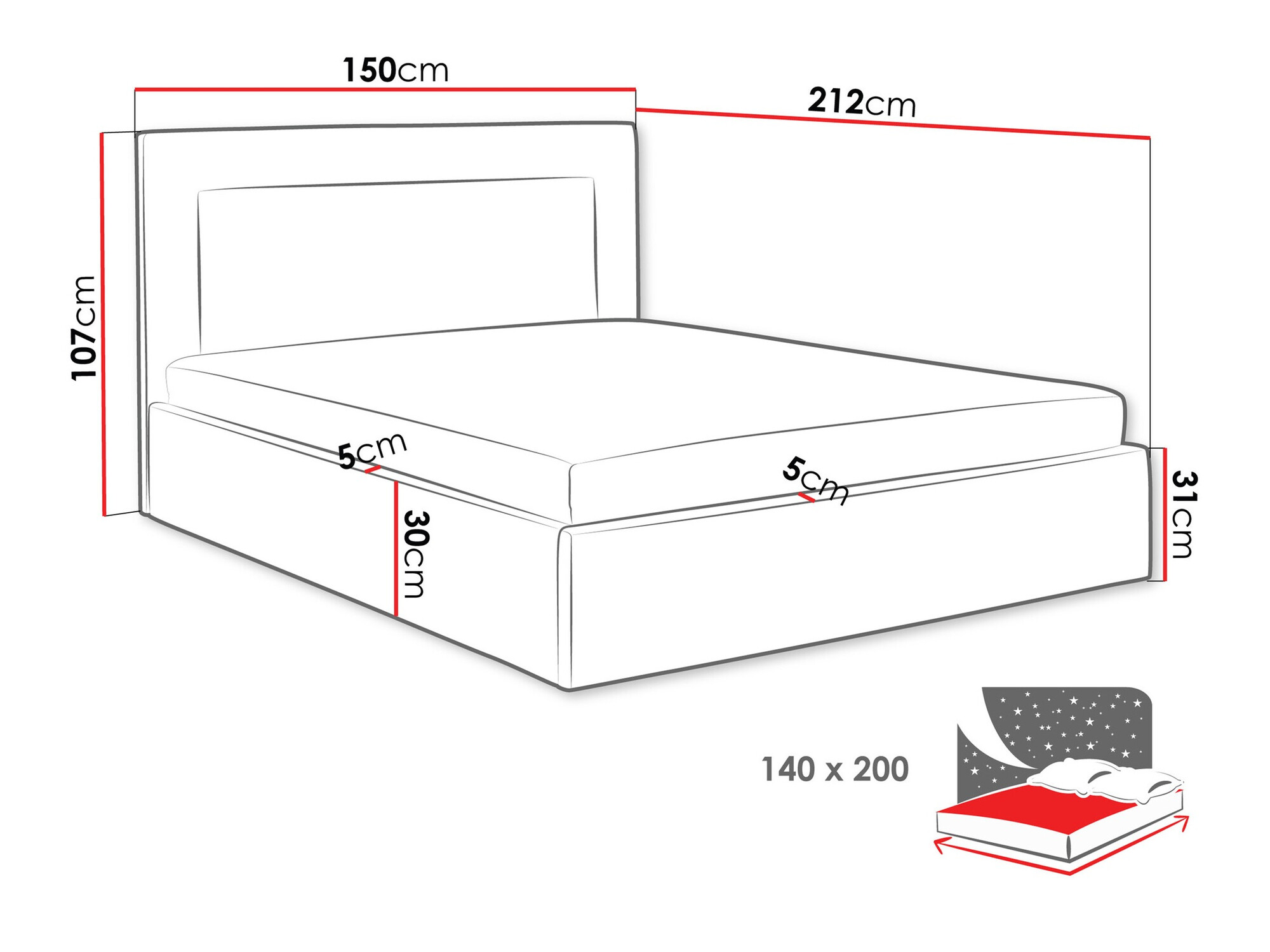 Krevet Baltimore 198 (Coral 50)