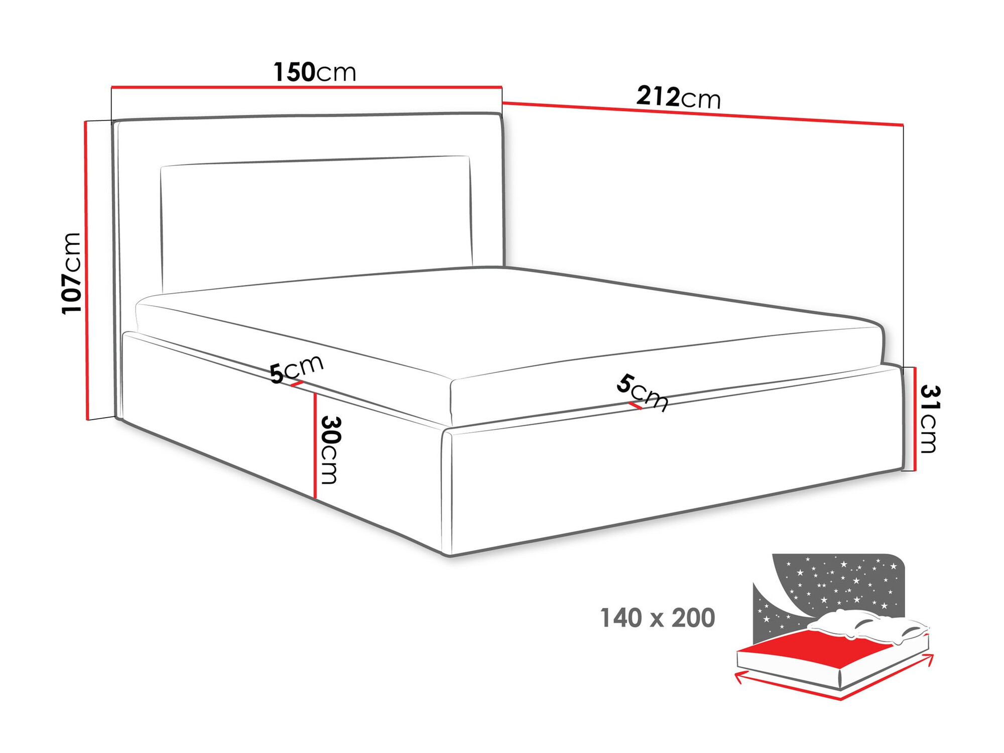 Krevet Baltimore 198 (Coral 55)