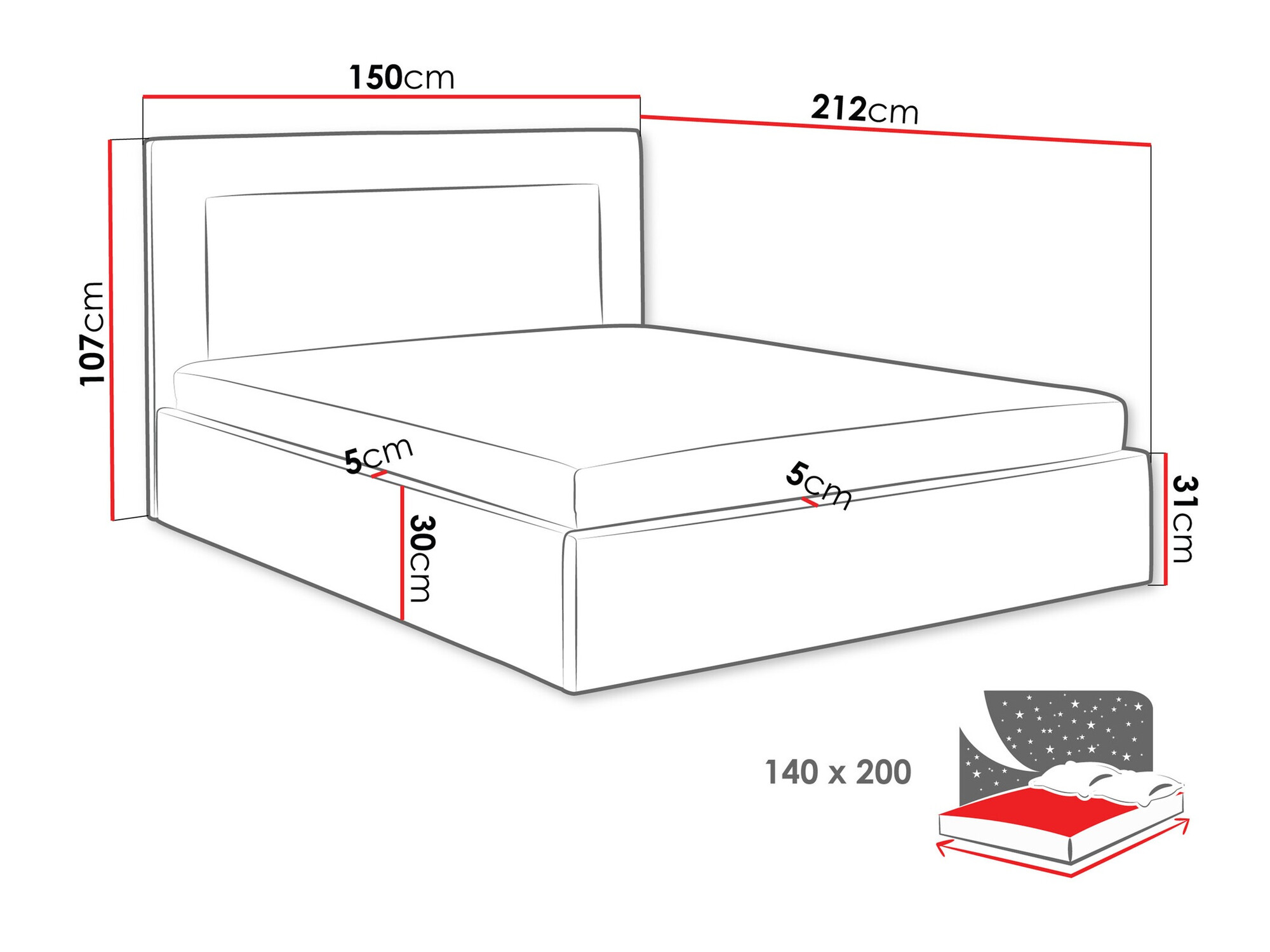 Krevet Baltimore 198 (Coral 75)