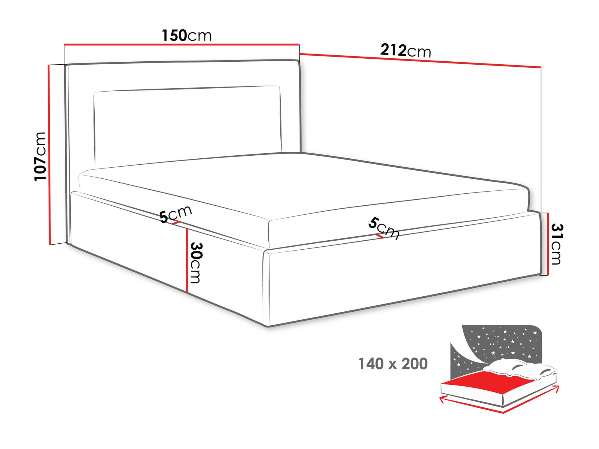 Krevet Baltimore 198 (Coral 80)