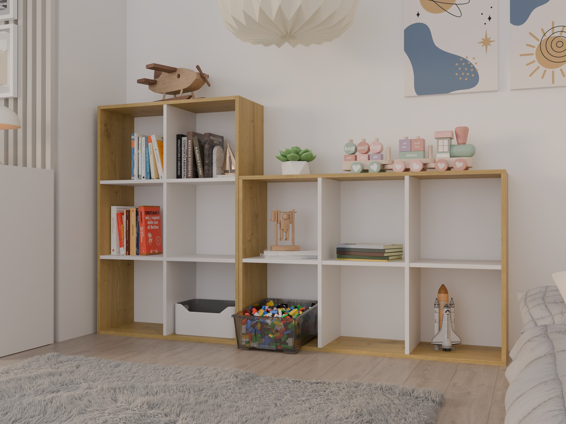 Polica Mandeville 287 (Belo + Zanatski hrast)