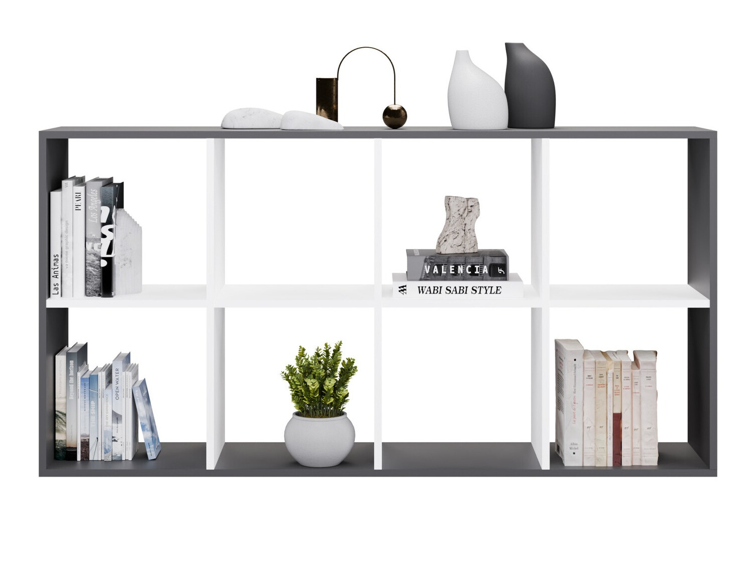 Polica Mandeville 288 (Belo + Antracit)