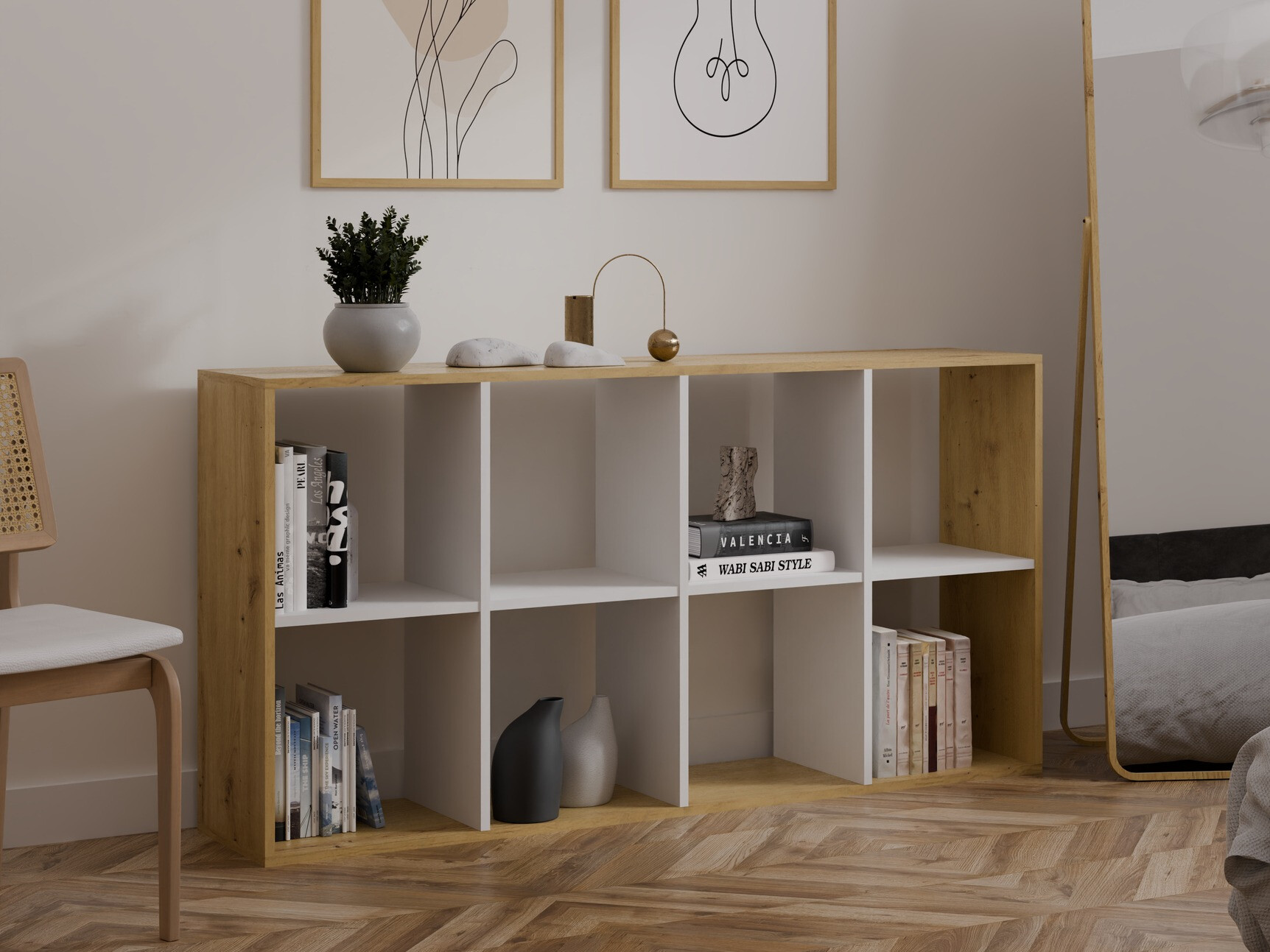 Polica Mandeville 288 (Belo + Zanatski hrast)