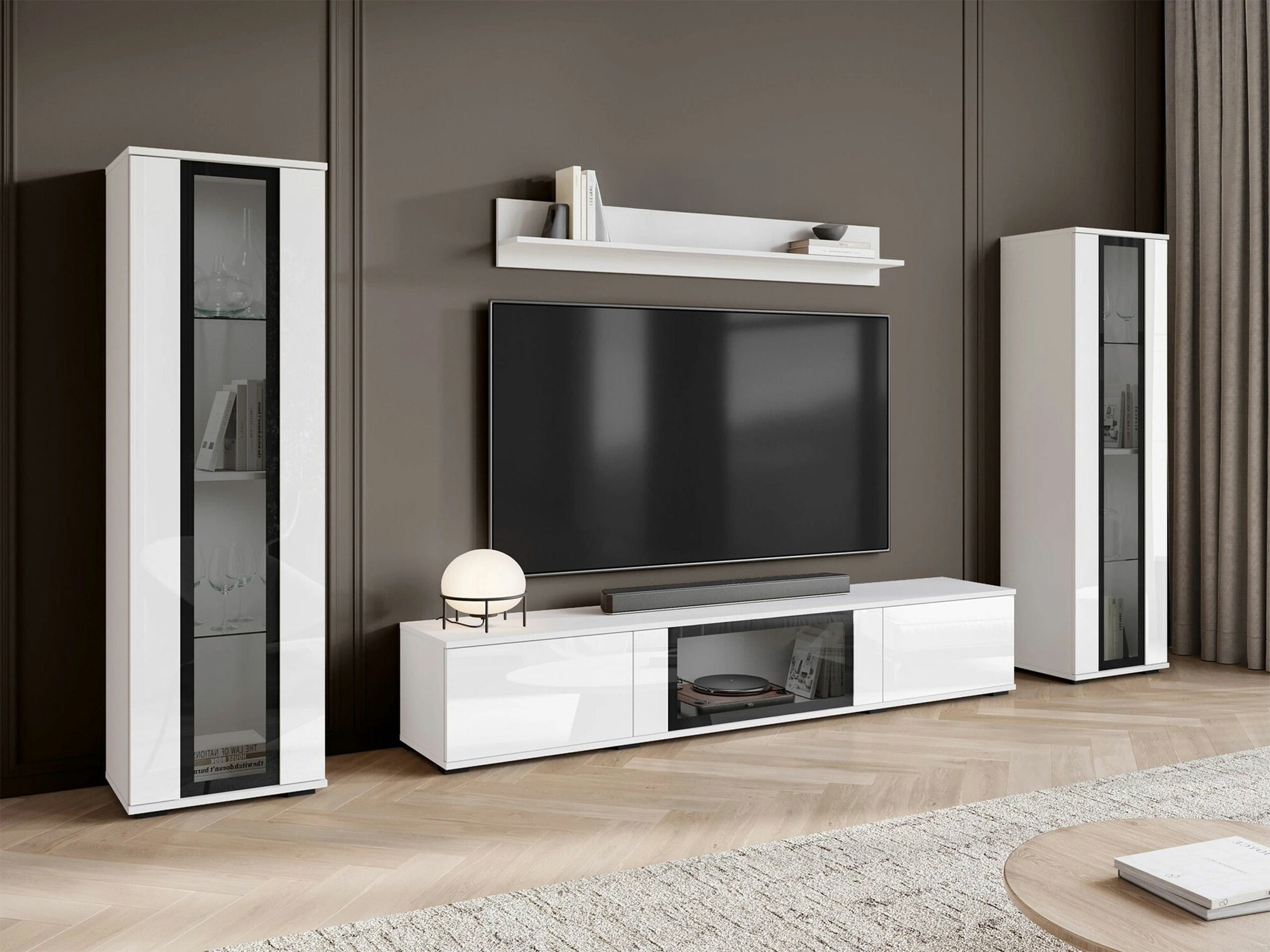 Set za dnevnu sobu Torcame 103 (Belo + Sjajno belo)