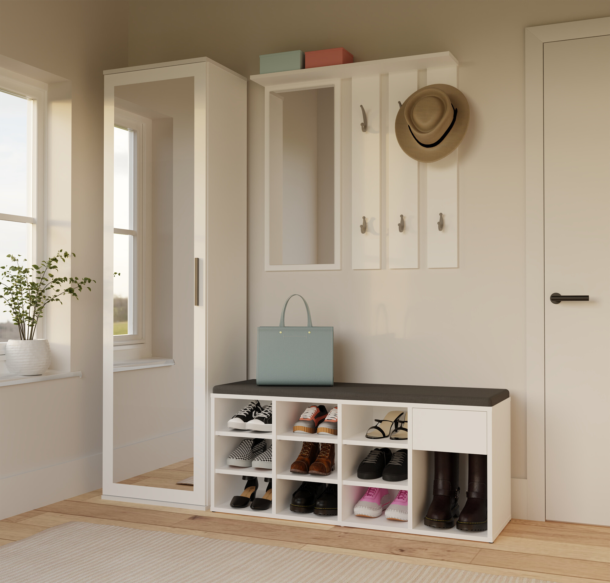 Polica za obuću Mandeville 322 (Belo)