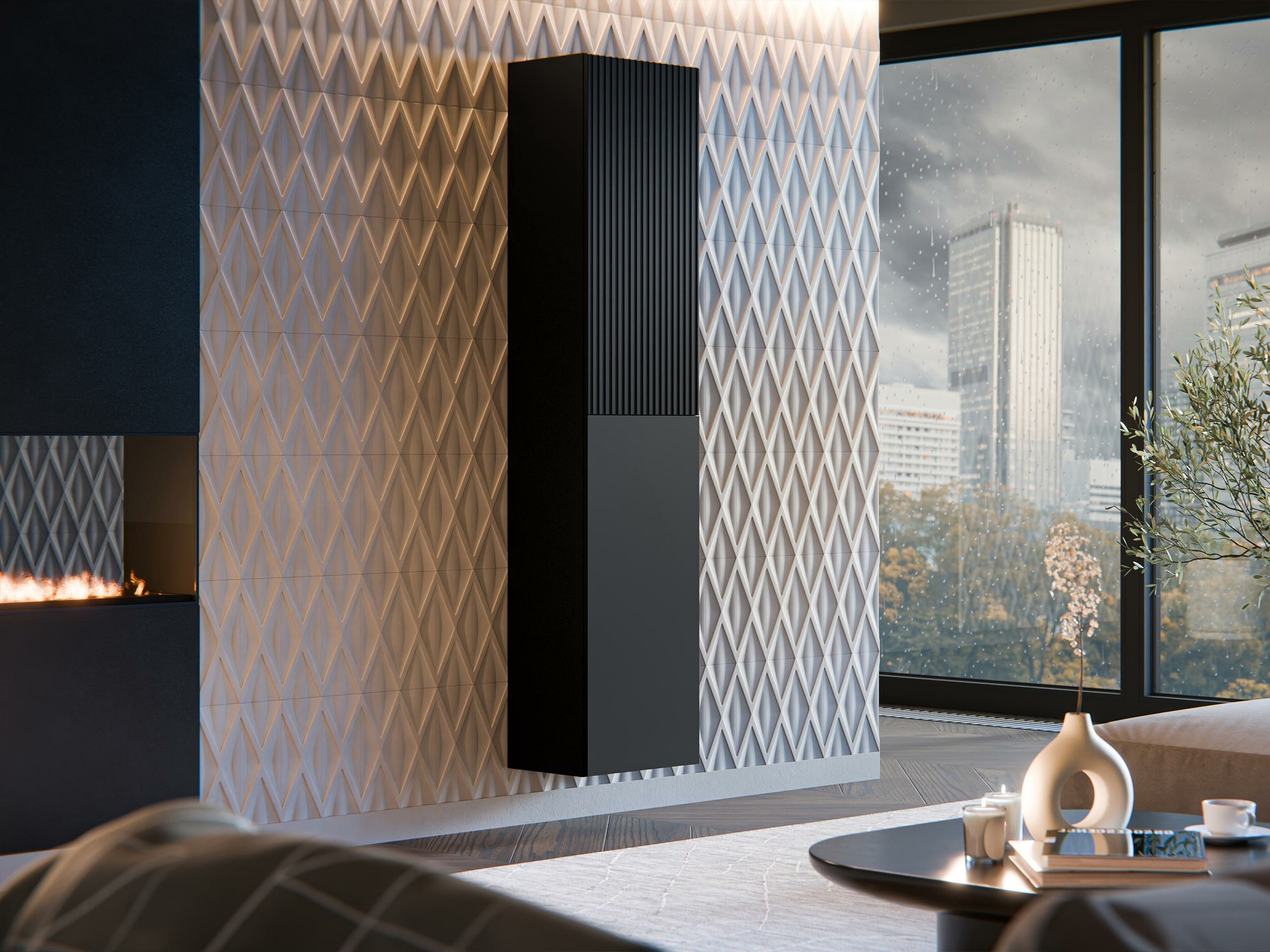 Zidna polica Calveru 100 (Crno)