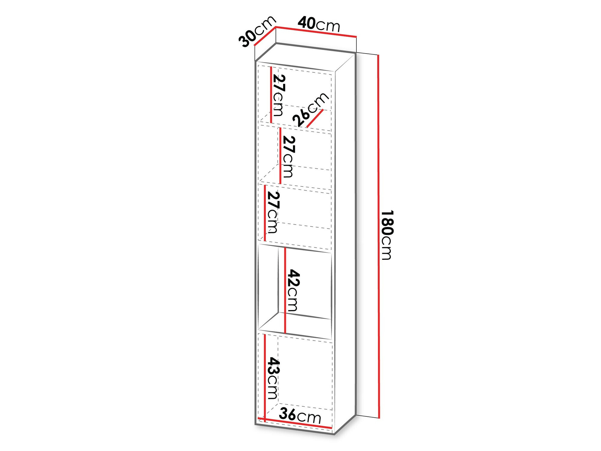 Zidna polica Calveru 102 (Crno)