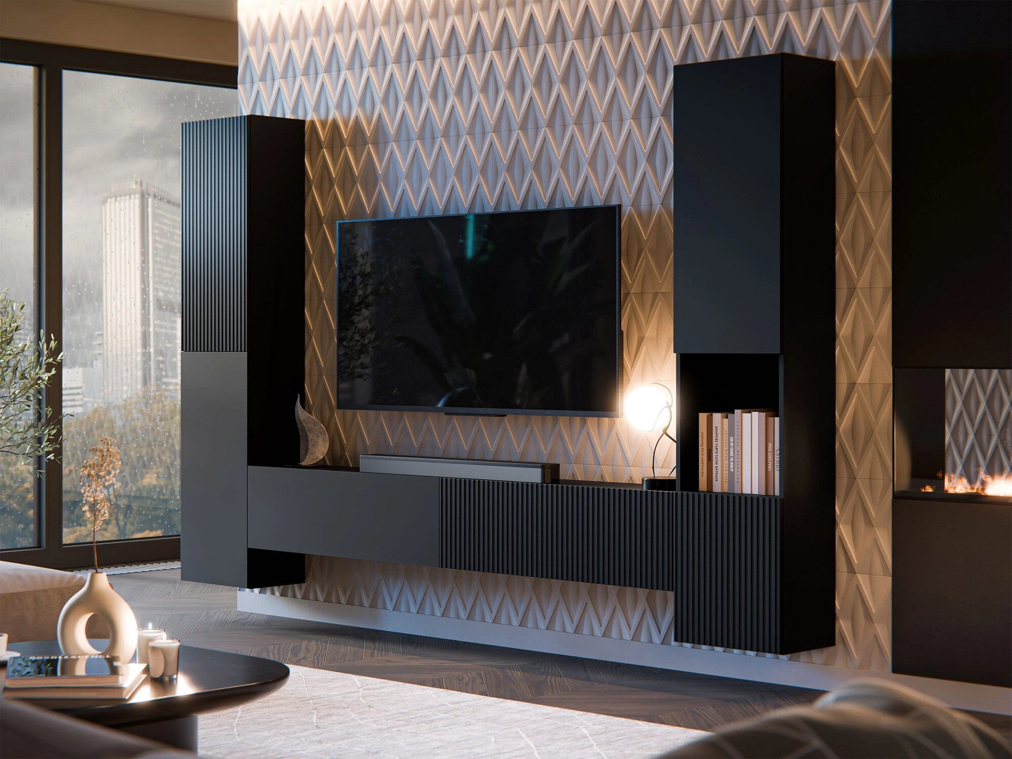 Zidna polica Species (Crno)