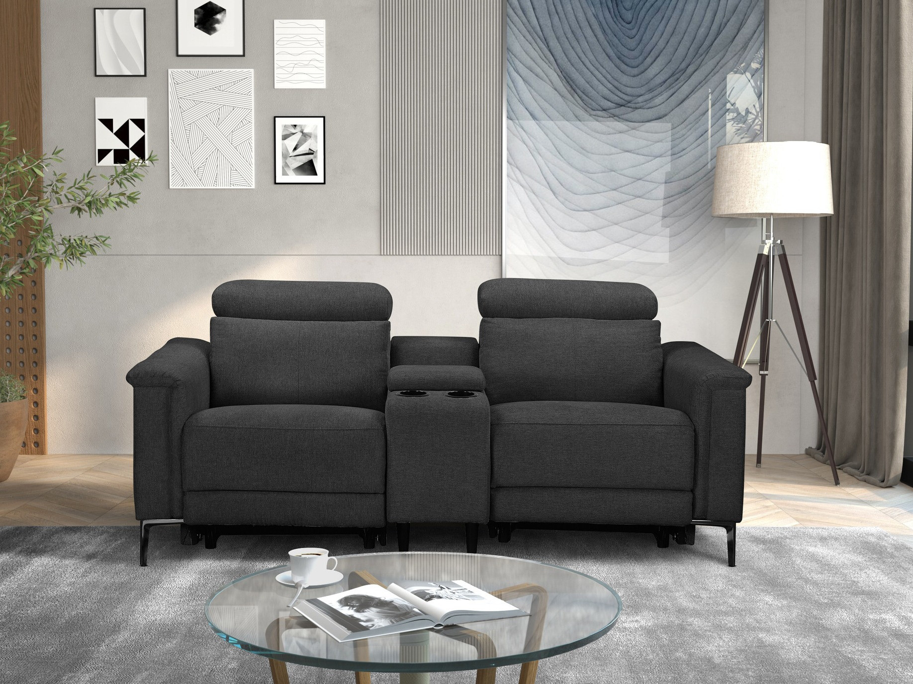 Relaks sofa Evamare 101 (Tamnosiva)