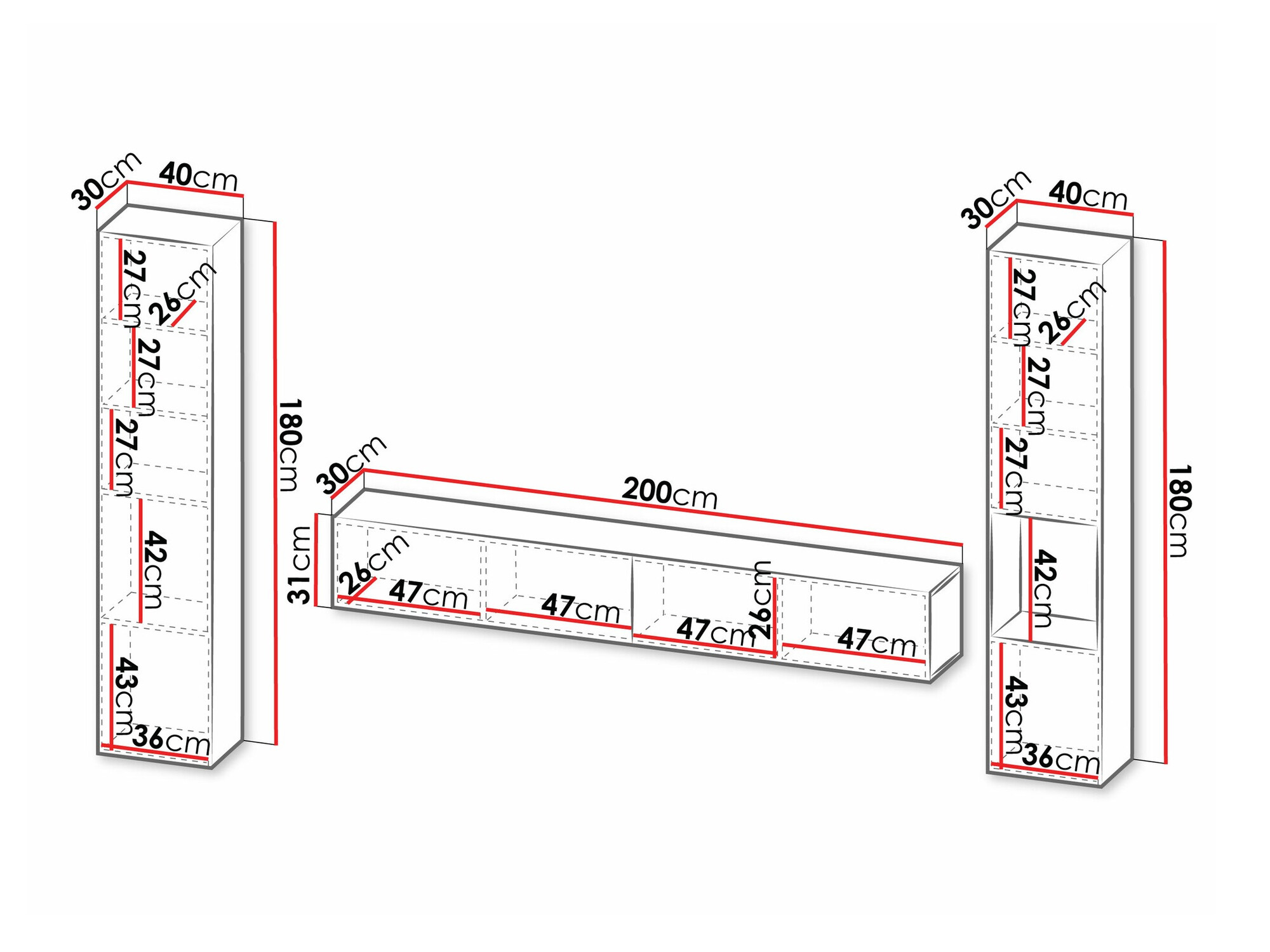 Set za dnevnu sobu Calveru 105 (Crno)