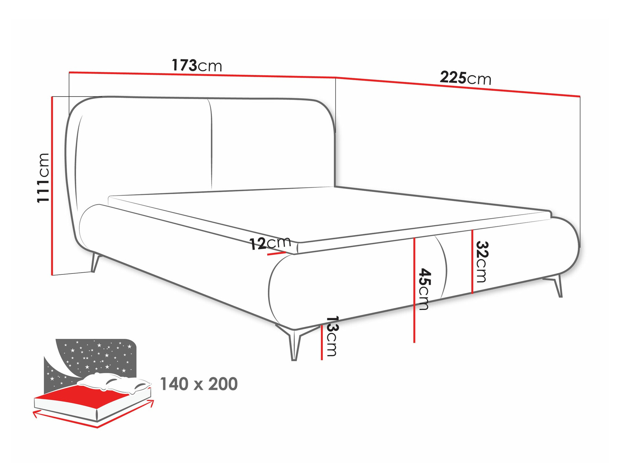 Krevet Clovis 119 (Coral 50)