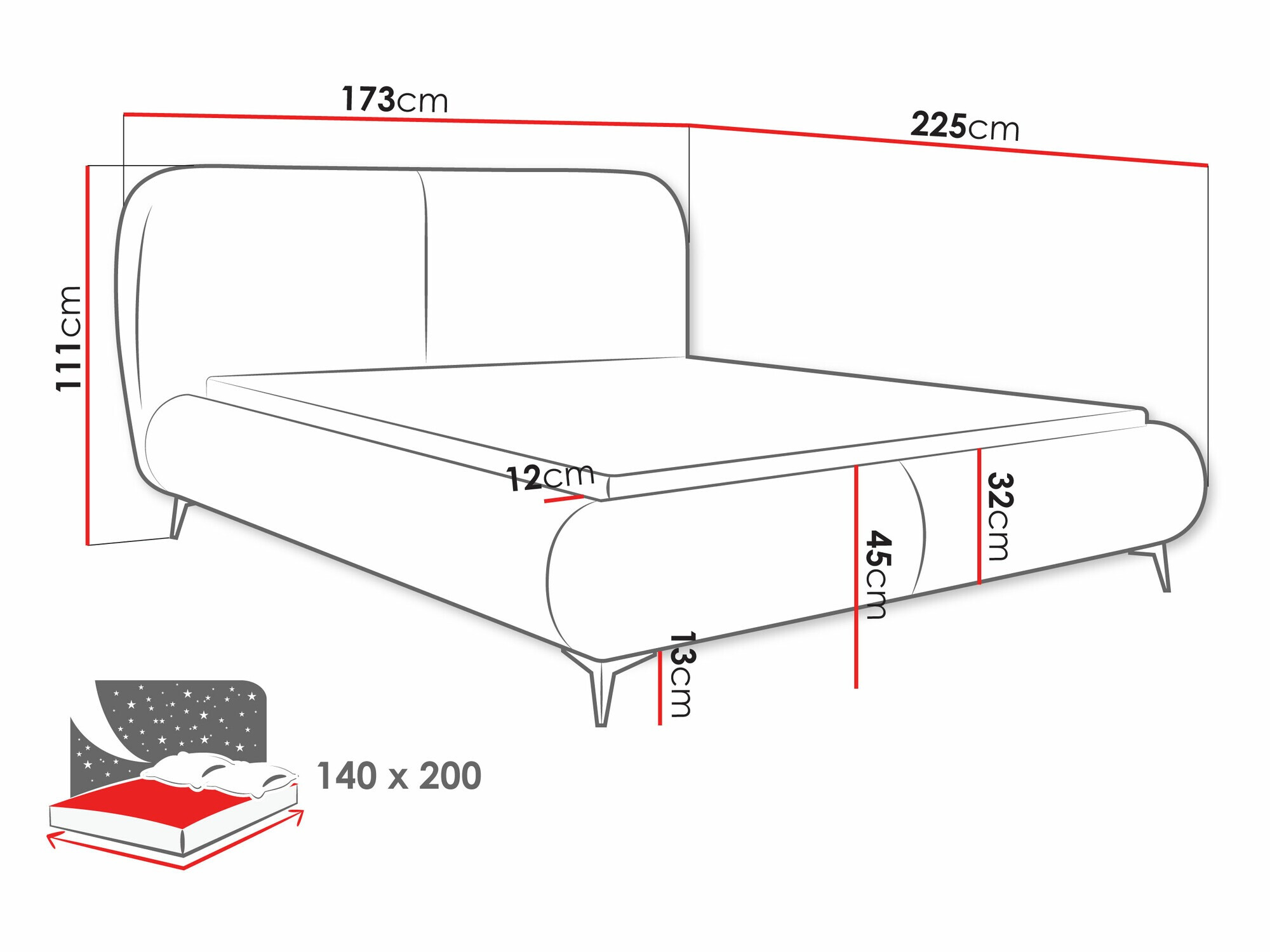 Krevet Clovis 119 (Coral 55)