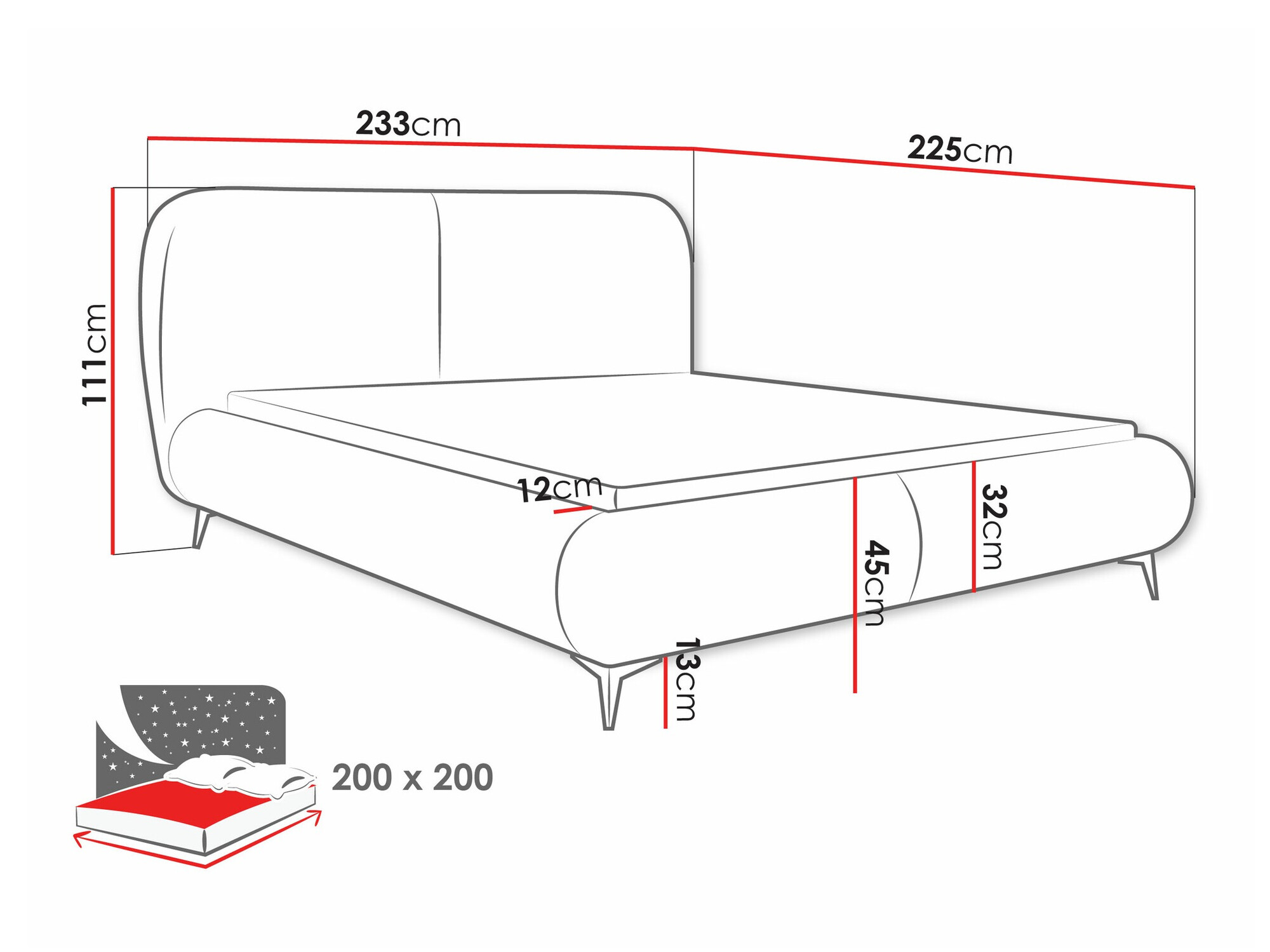 Krevet TrendyNest Fenara (Coral 55)