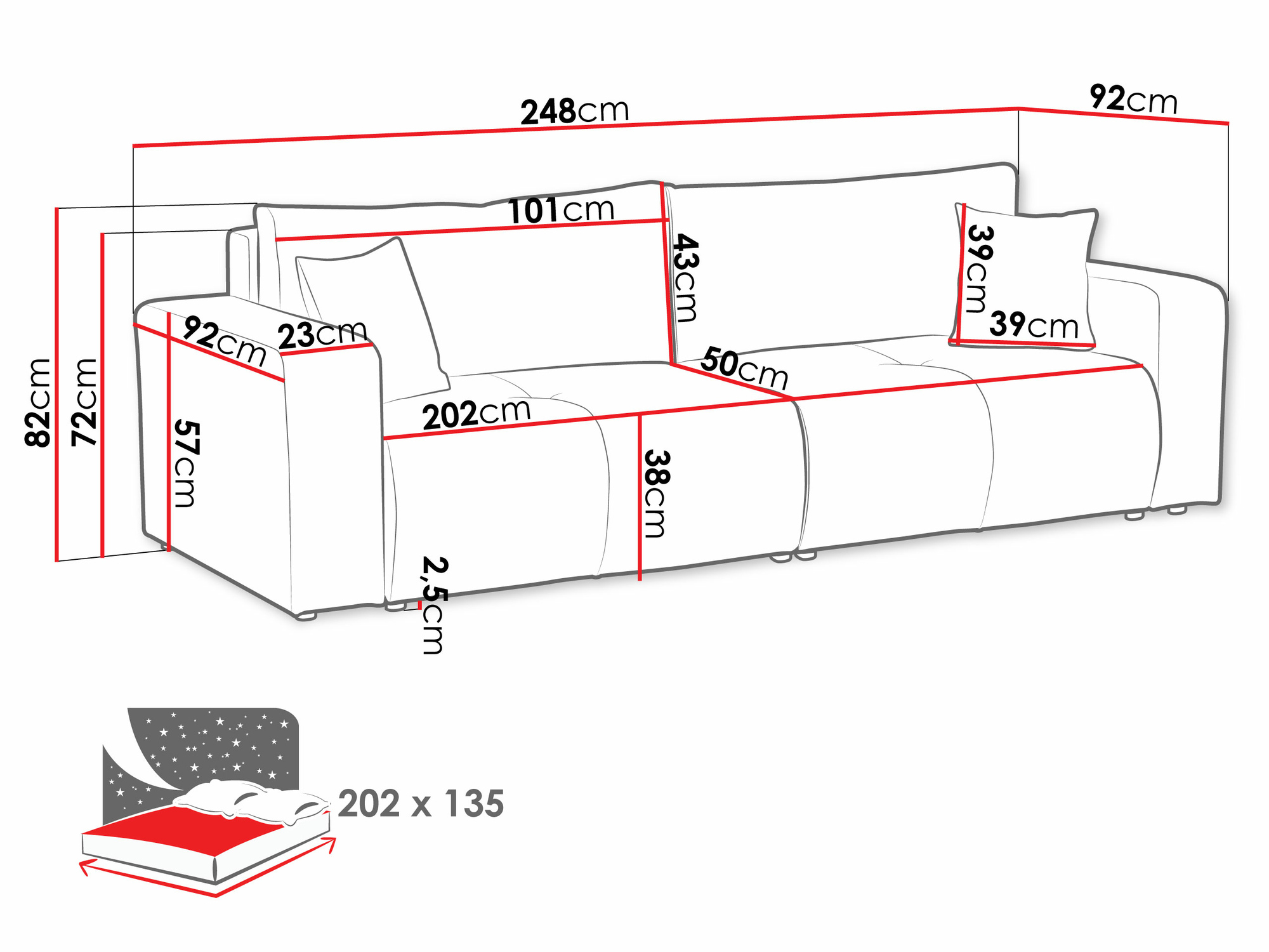 Sofa na razvlačenje Comfivo Laurus (Velo 623)
