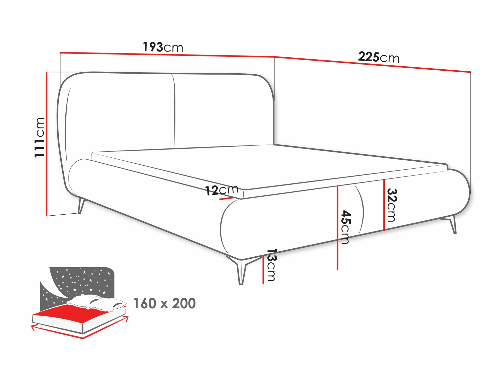 Krevet Clovis 119 (Coral 75)