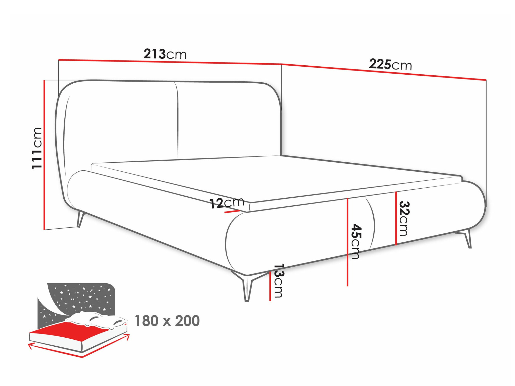 Krevet Clovis 119 (Coral 75)