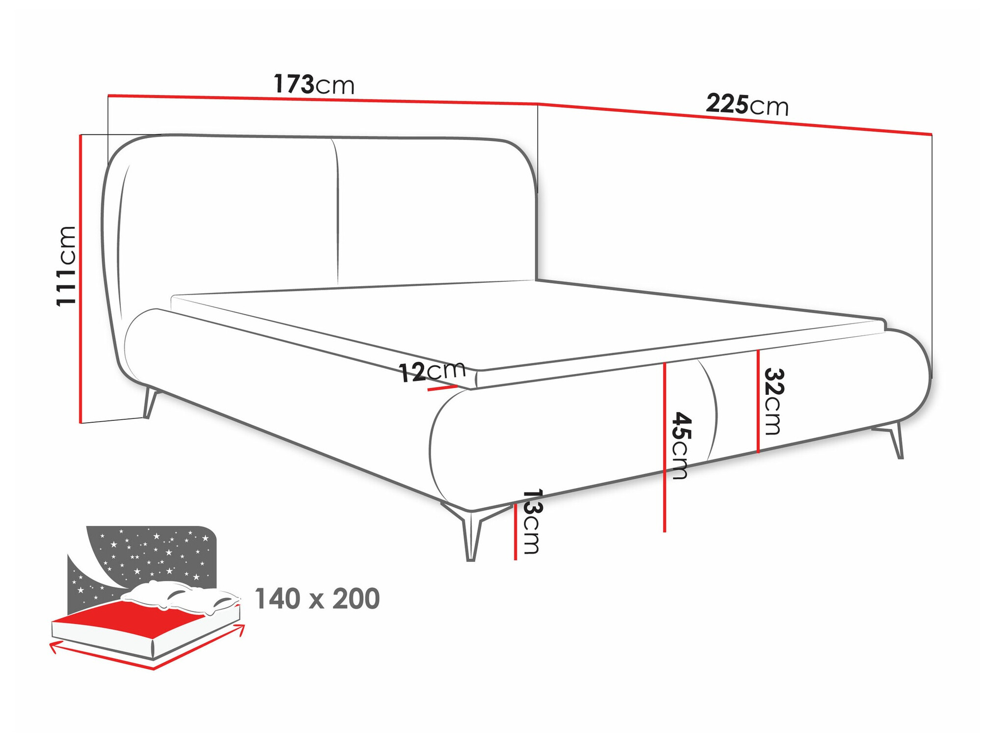 Krevet TrendyNest Fenara (Coral 15)