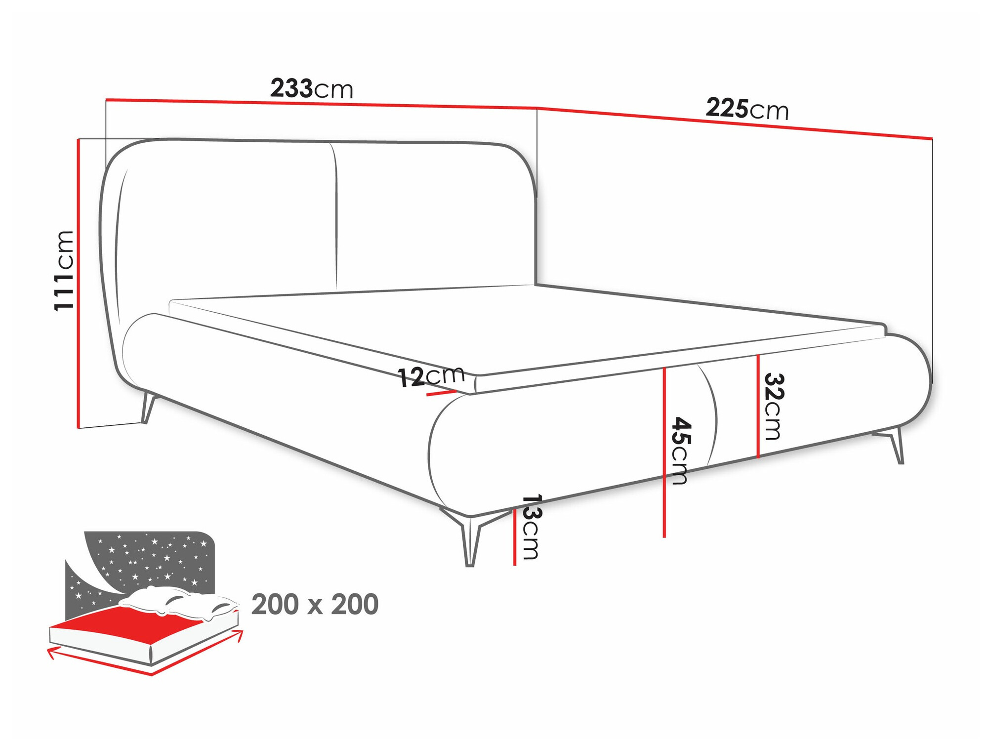 Krevet TrendyNest Fenara (Coral 75)