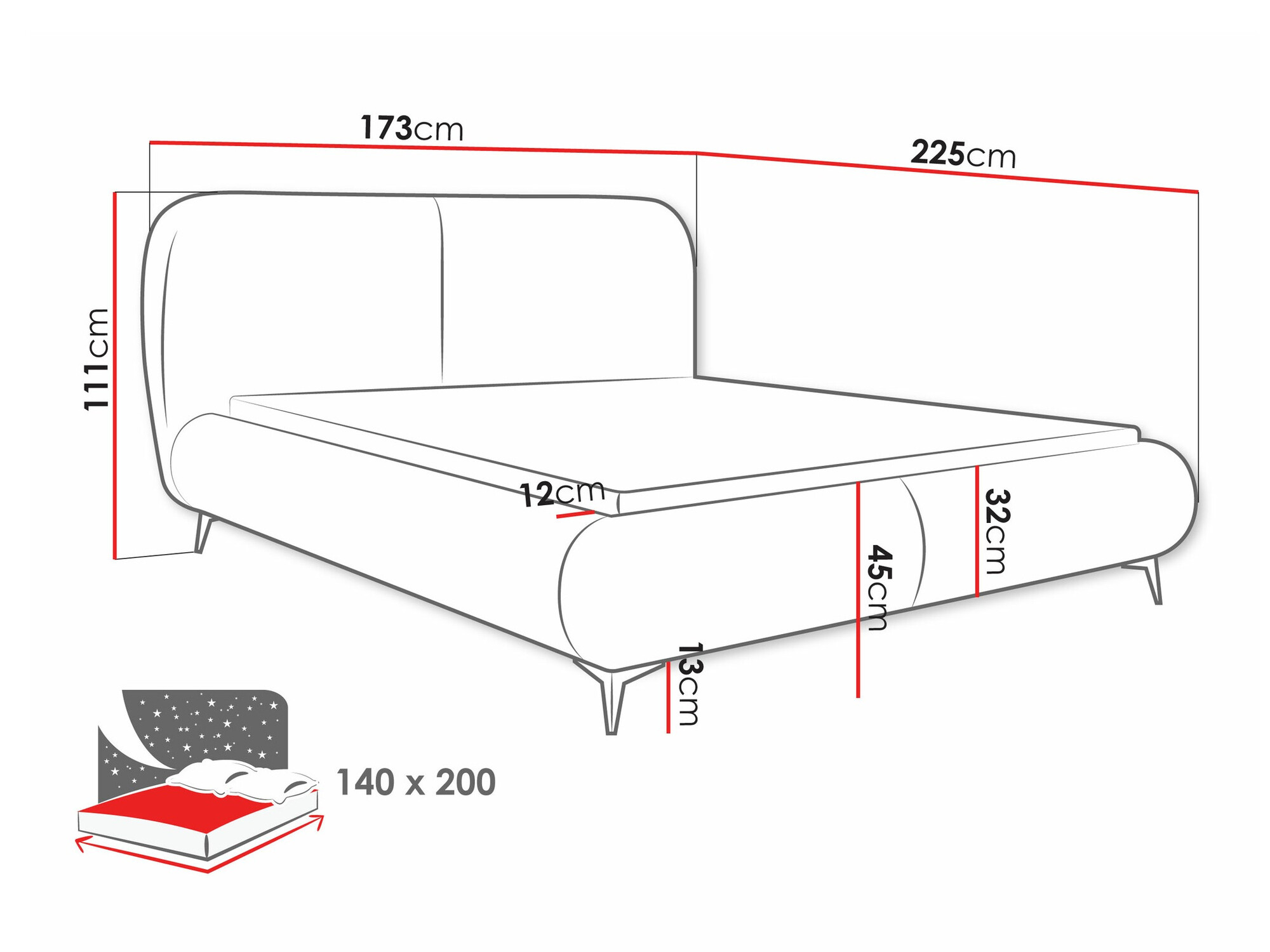 Krevet TrendyNest Fenara (Coral 80)
