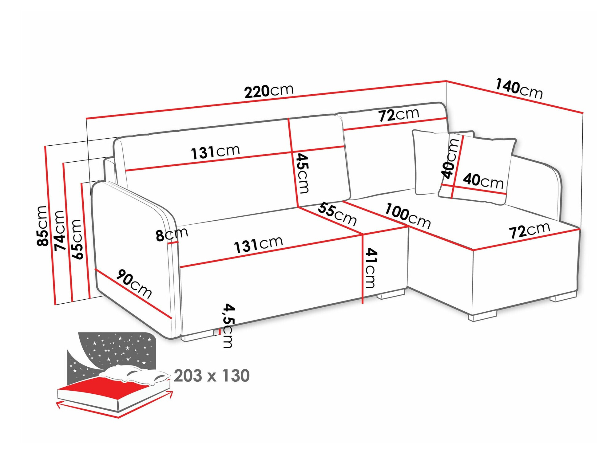 Ugaona sofa Columbus 245 (Velo 625)
