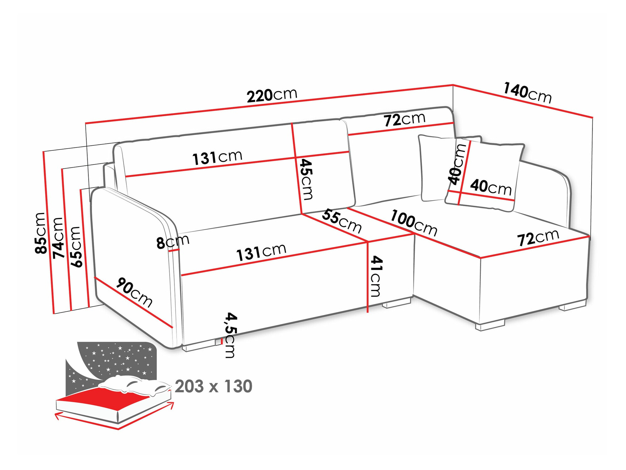 Ugaona sofa Columbus 245 (Velo 626)