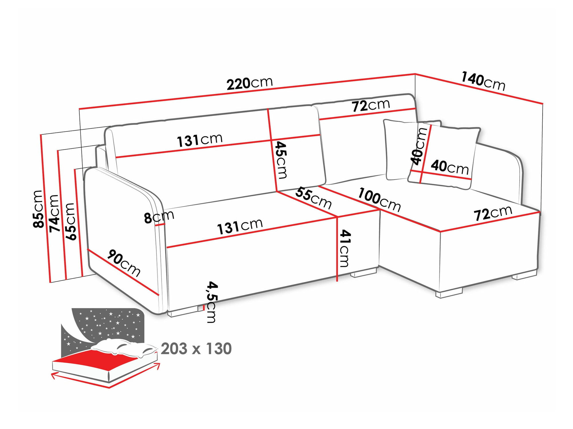 Ugaona sofa Columbus 245 (Velo 633)