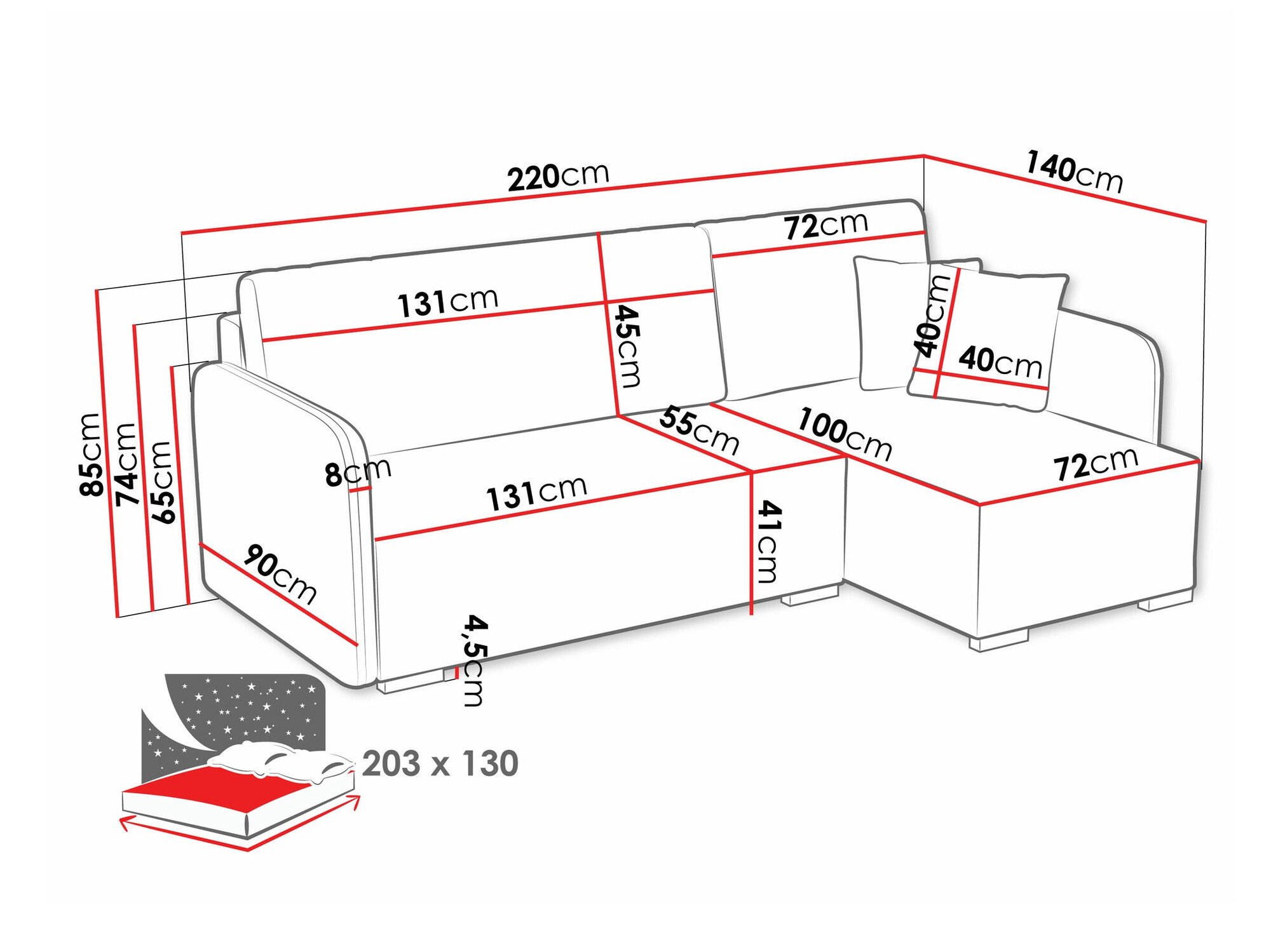 Ugaona sofa Columbus 245 (Velo 636)