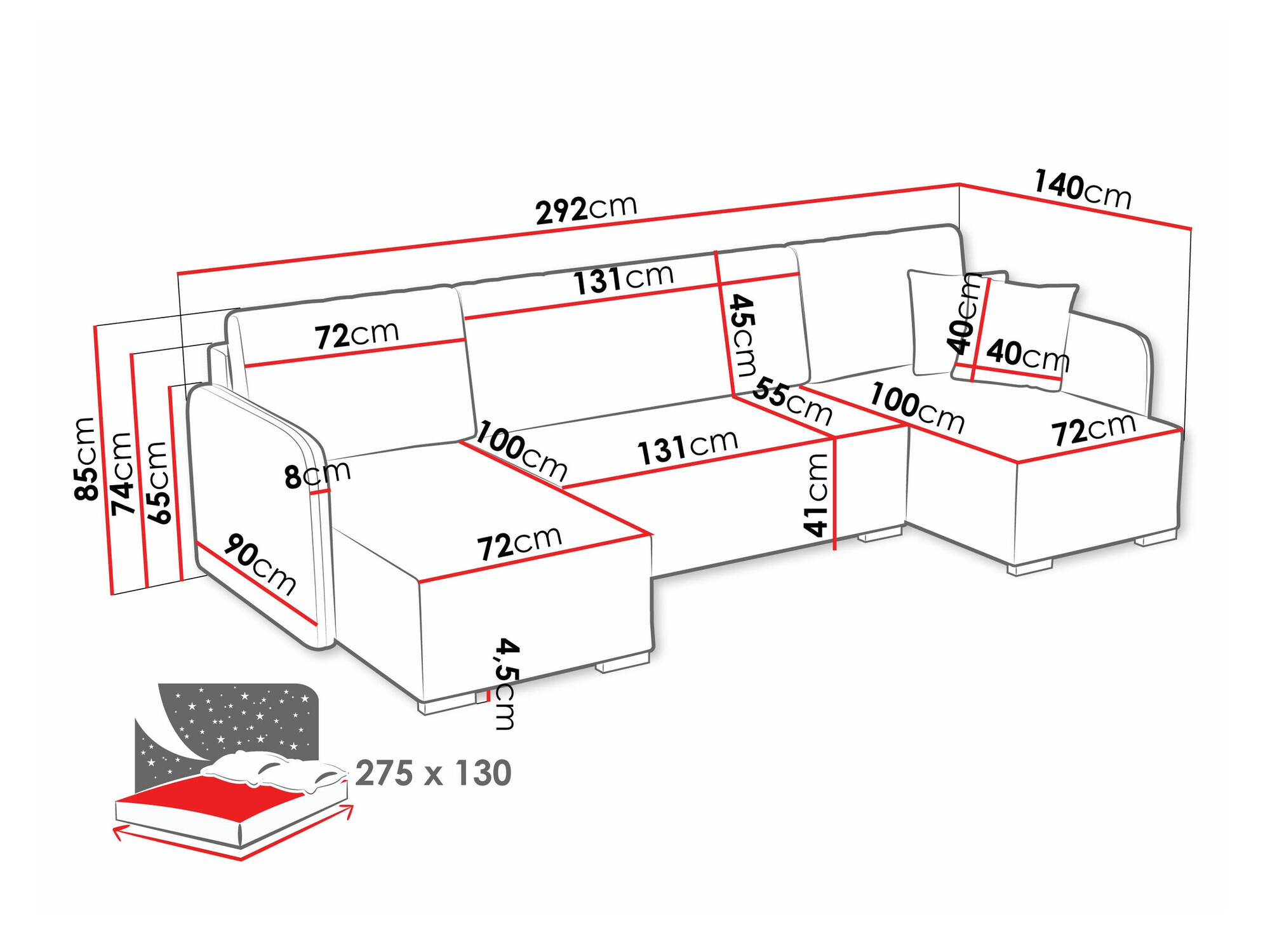 Ugaona sofa Columbus 246 (Velo 627)