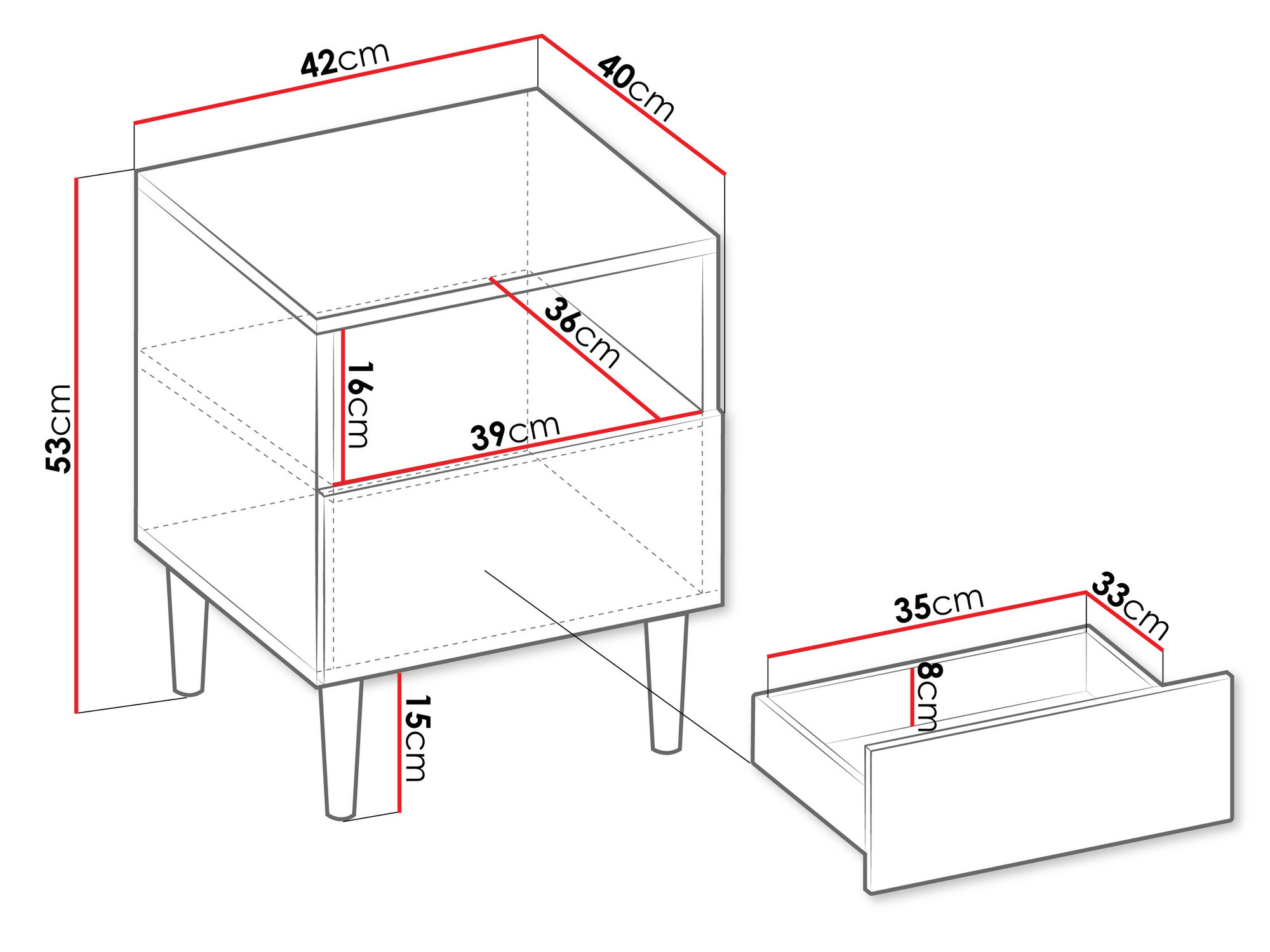 Noćni ormarić Comfivo Mavmono 103 (Belo)