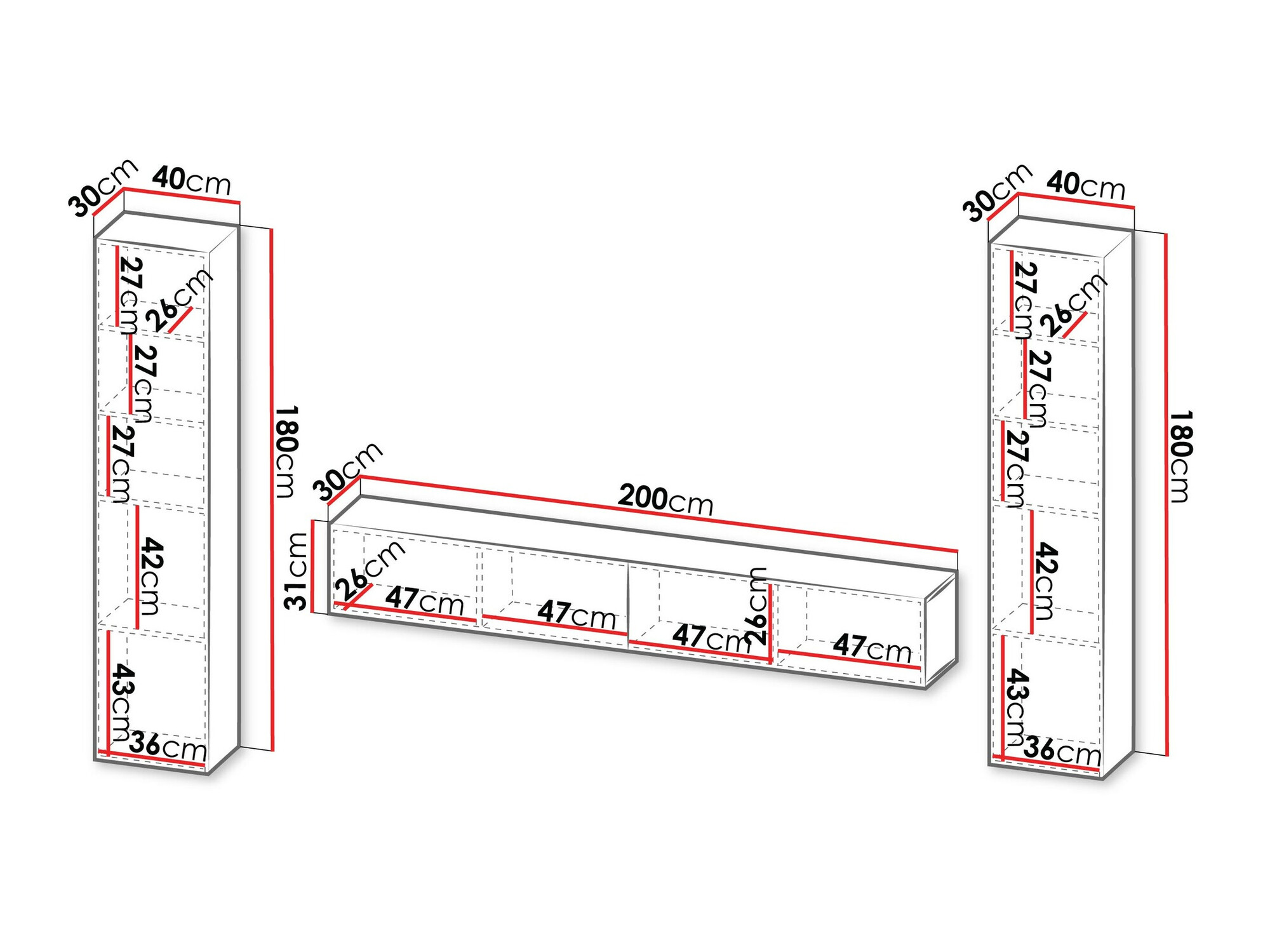 Set za dnevnu sobu Calveru 106 (Crno + Вотан храст)