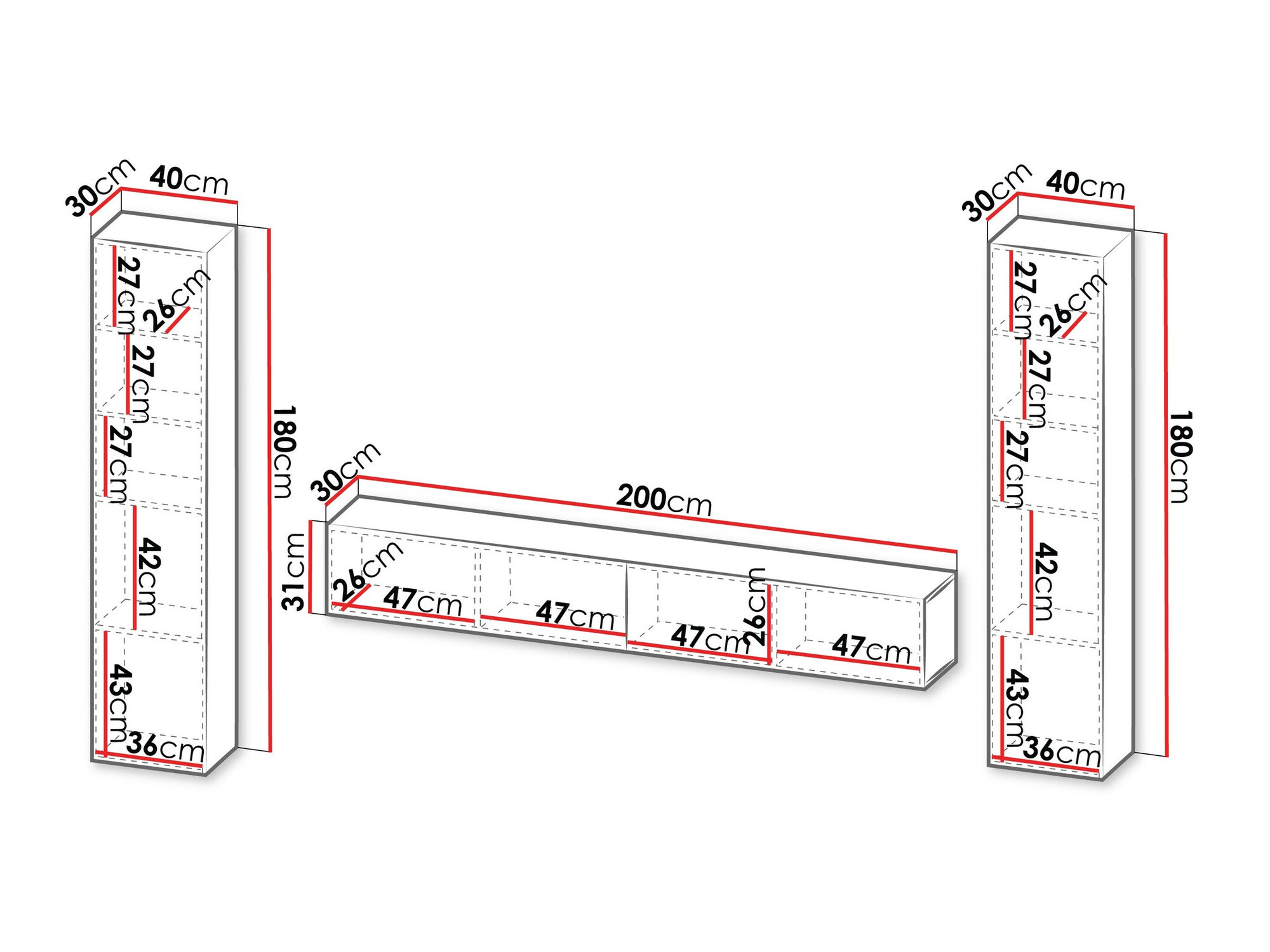 Set za dnevnu sobu Calveru 106 (Crno)