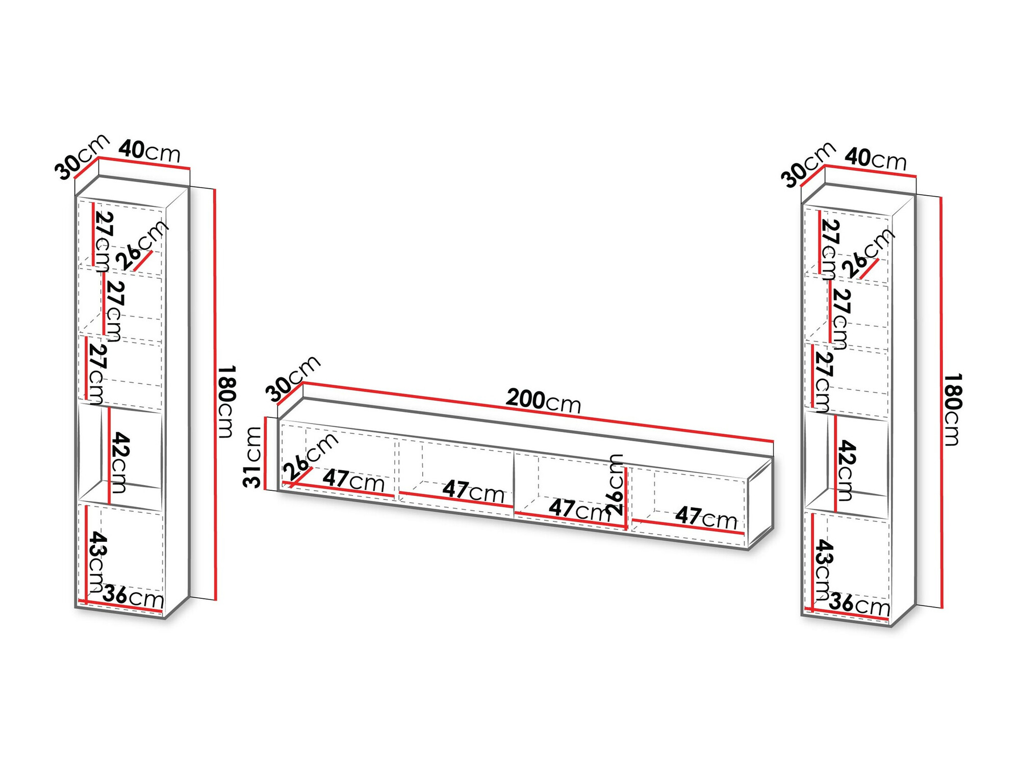 Set za dnevnu sobu Species III (Crno)