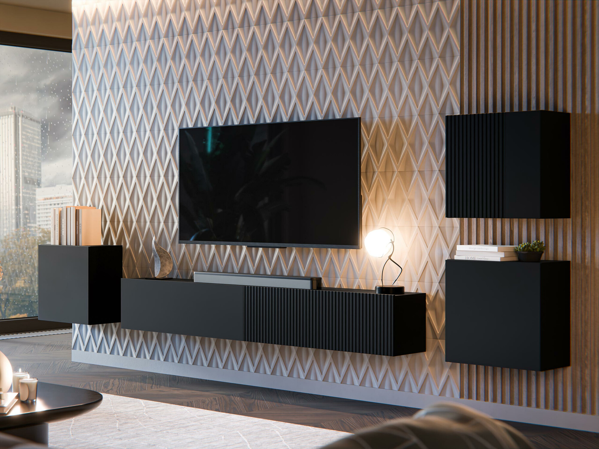 Set za dnevnu sobu Species IV (Crno)