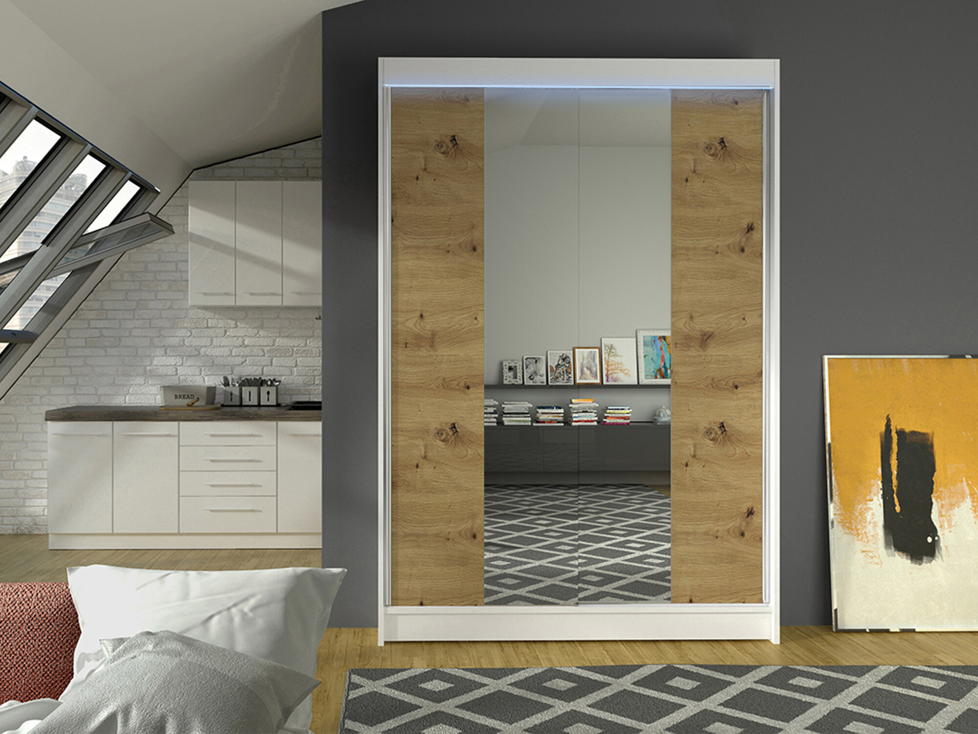 Ormar Closico 148 (Belo + Zanatski hrast)