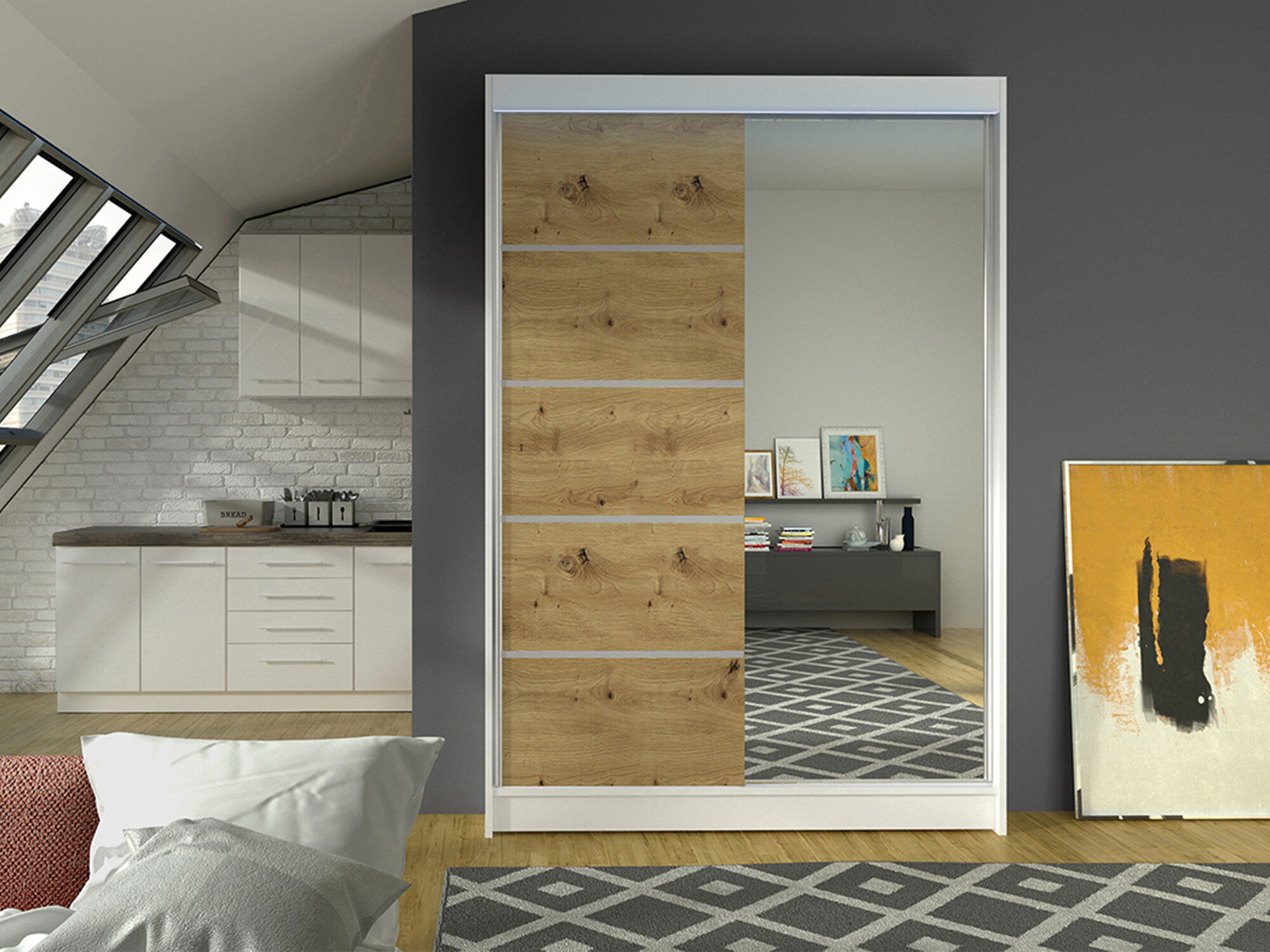 Ormar Closico 149 (Belo + Zanatski hrast)