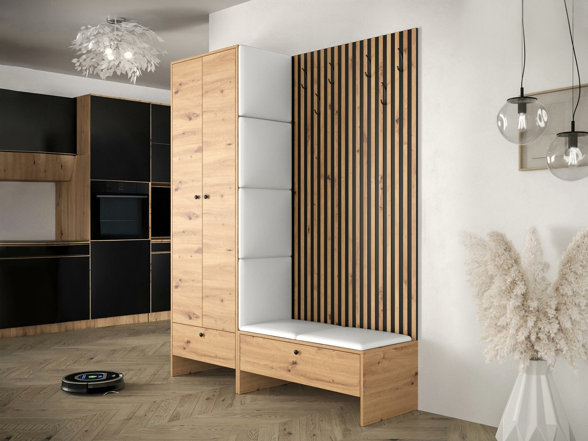 Set za hodnik Donio III (Artisan hrast + Soft 017)