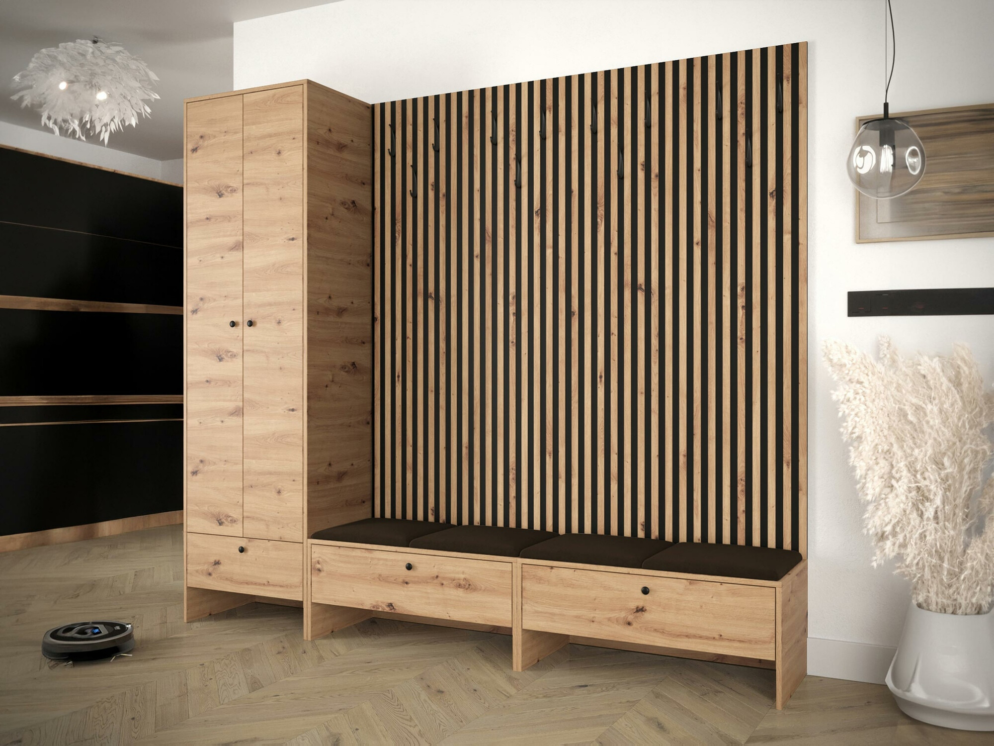 Set za hodnik Donio VI (Artisan hrast + Manila 04)