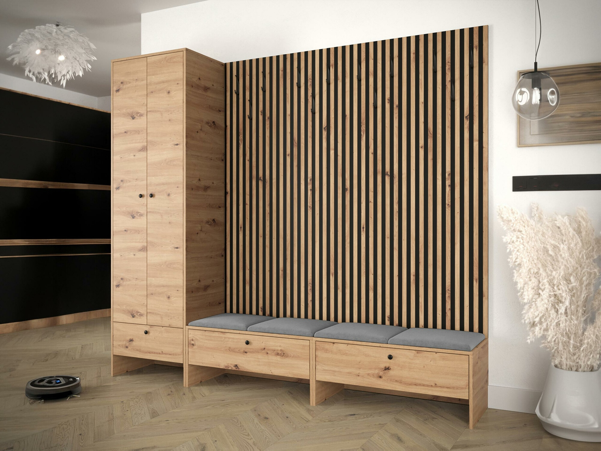 Set za hodnik Donio VI (Artisan hrast + Manila 16)