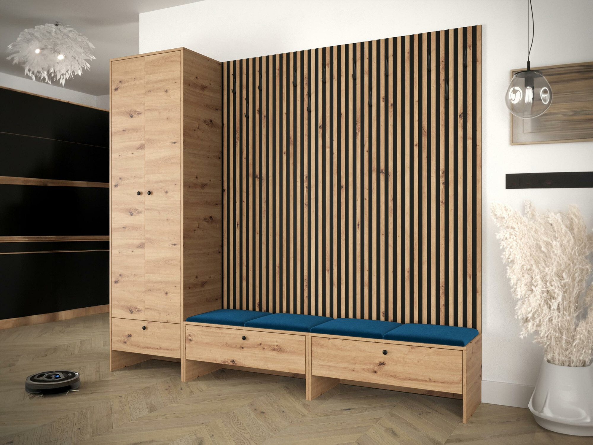 Set za hodnik Donio VI (Artisan hrast + Manila 26)