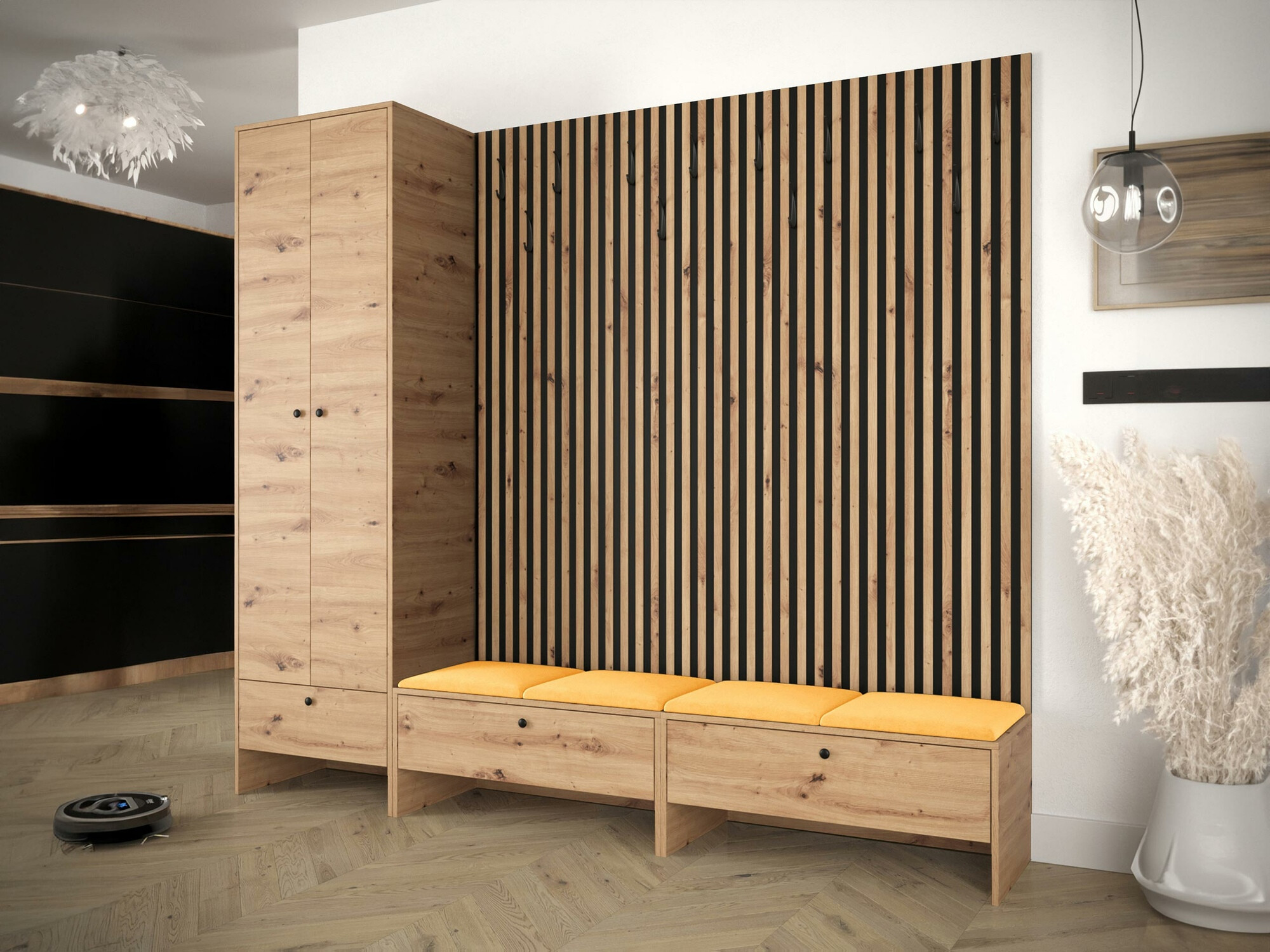Set za hodnik Donio VI (Artisan hrast + Manila 32)