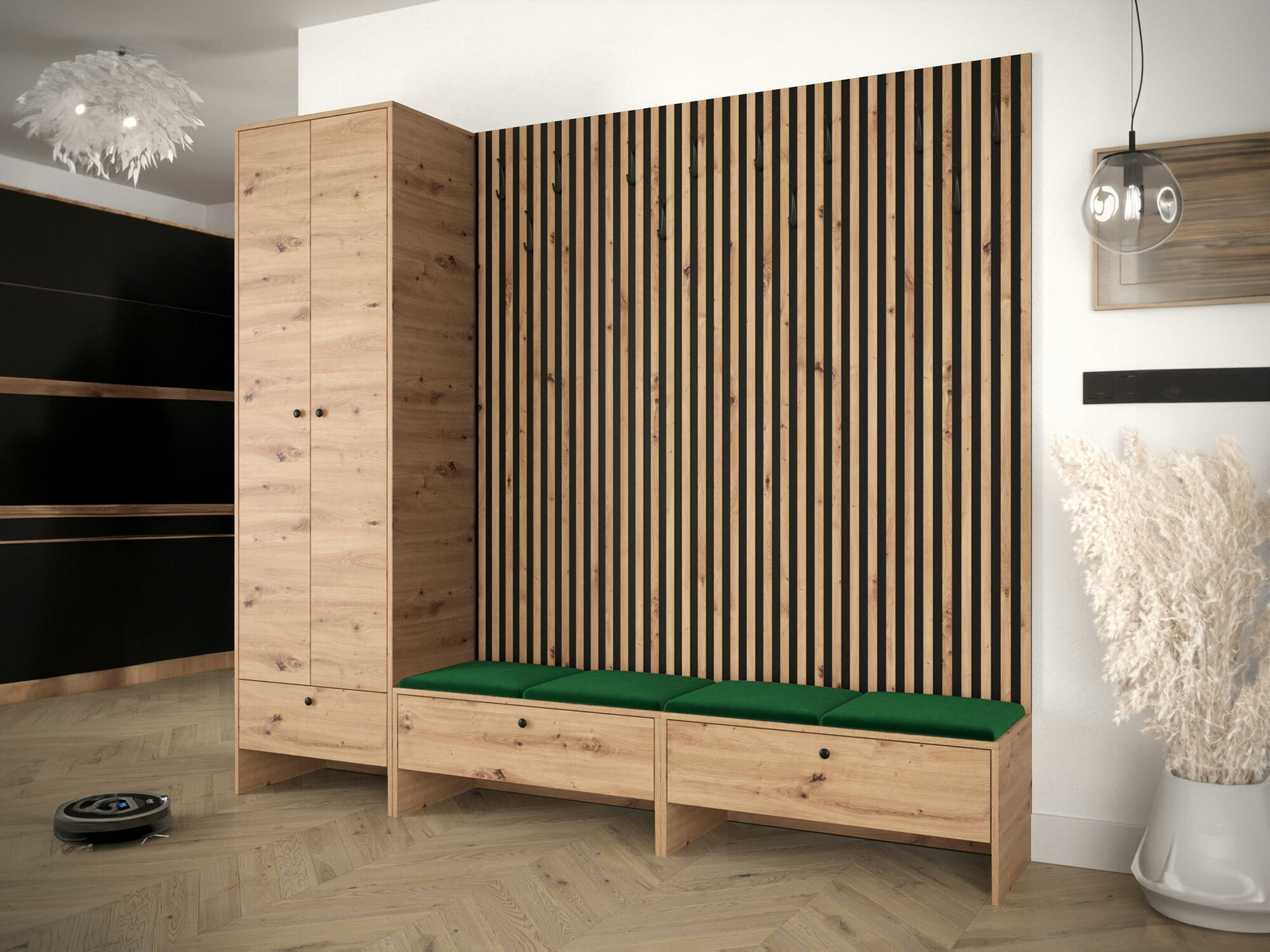 Set za hodnik Donio VI (Artisan hrast + Manila 35)