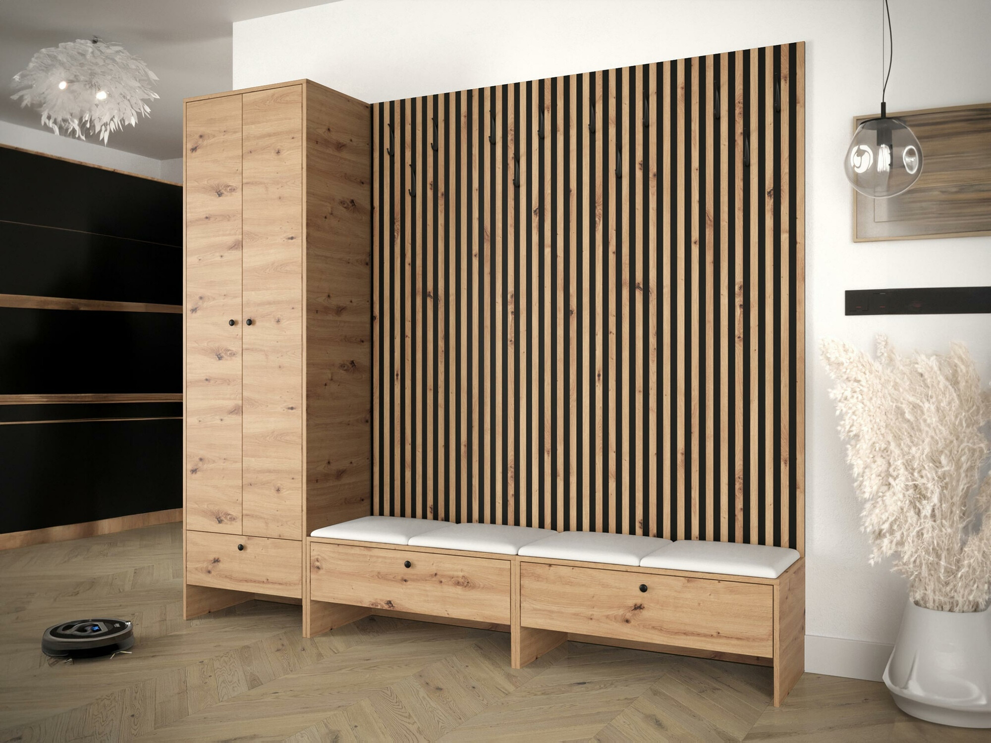 Set za hodnik Donio VI (Artisan hrast + Soft 017)